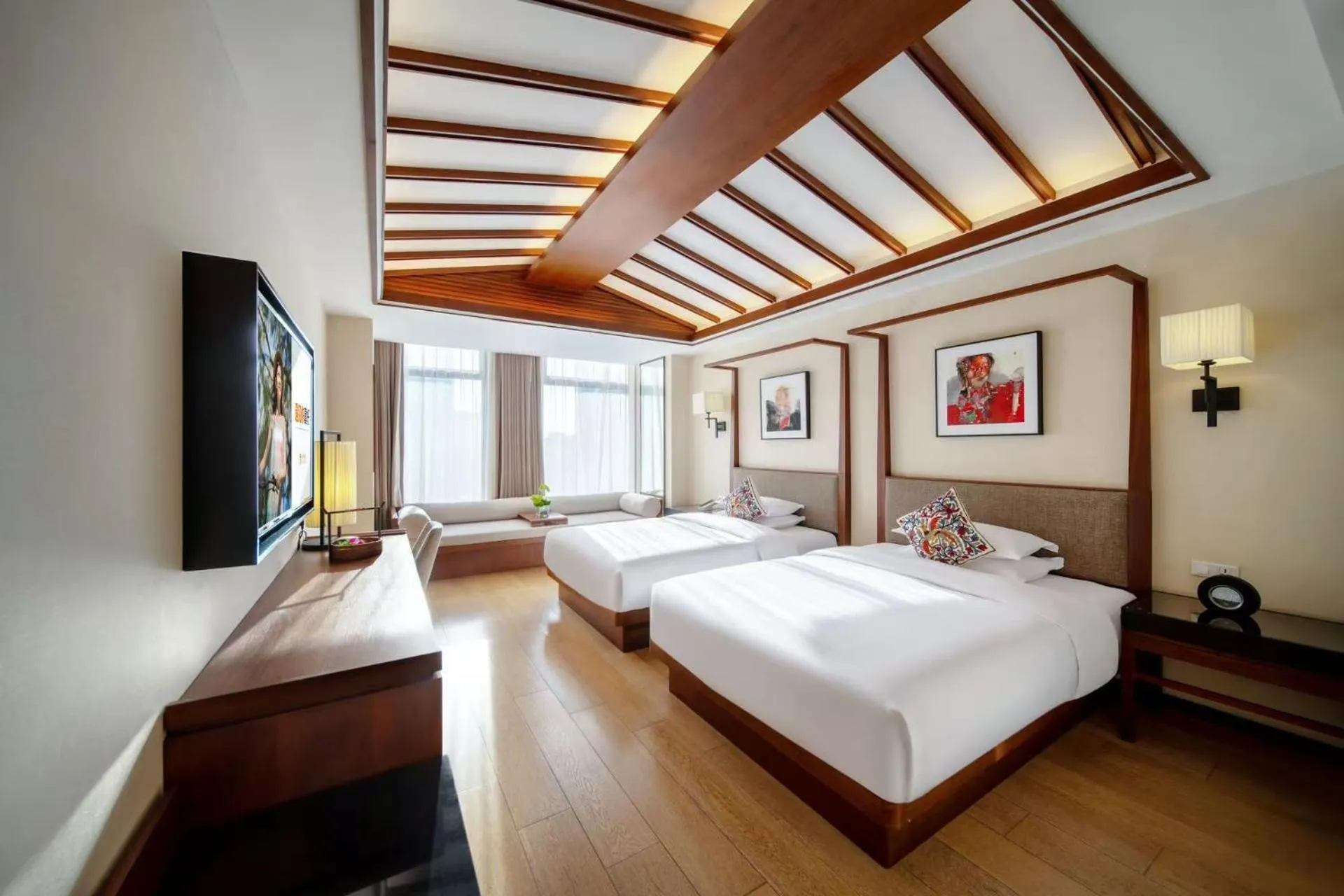 Photo of the whole room, Bed in SSAW Boutique Hotel Hangzhou Qianjiang New City