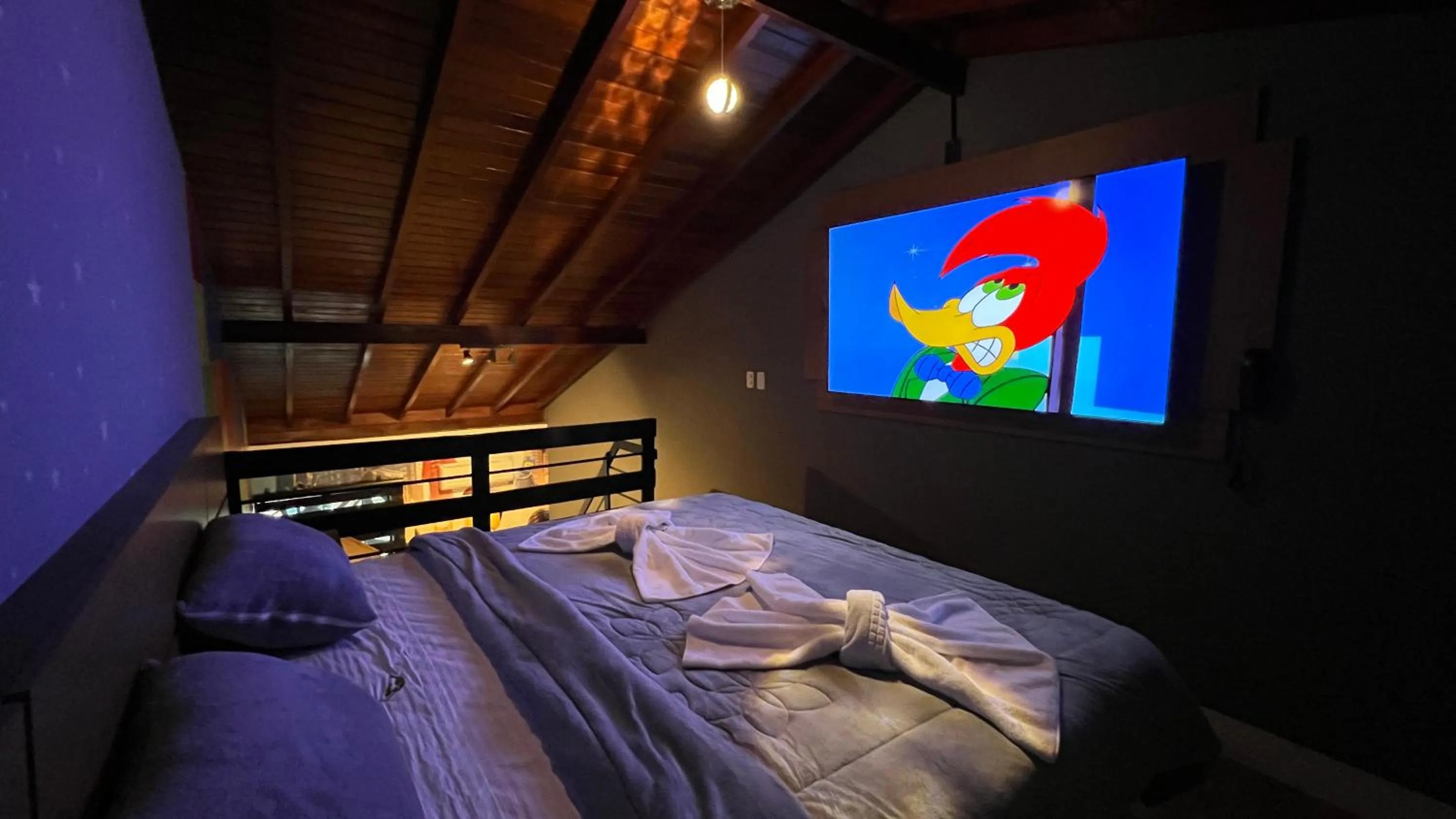 Communal lounge/ TV room, Bed in Hotel La Serena