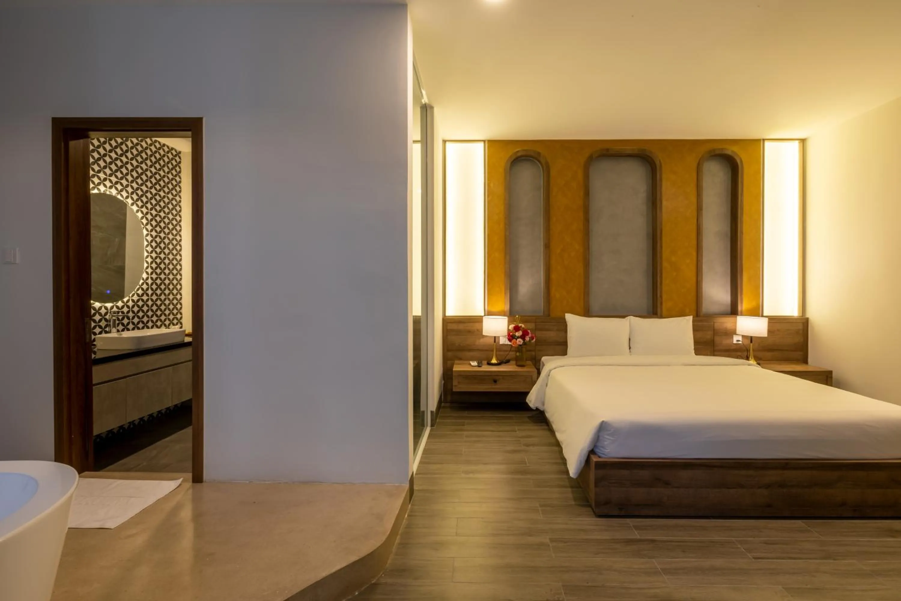 Bed in Moon Sun Boutique Villa Hotel