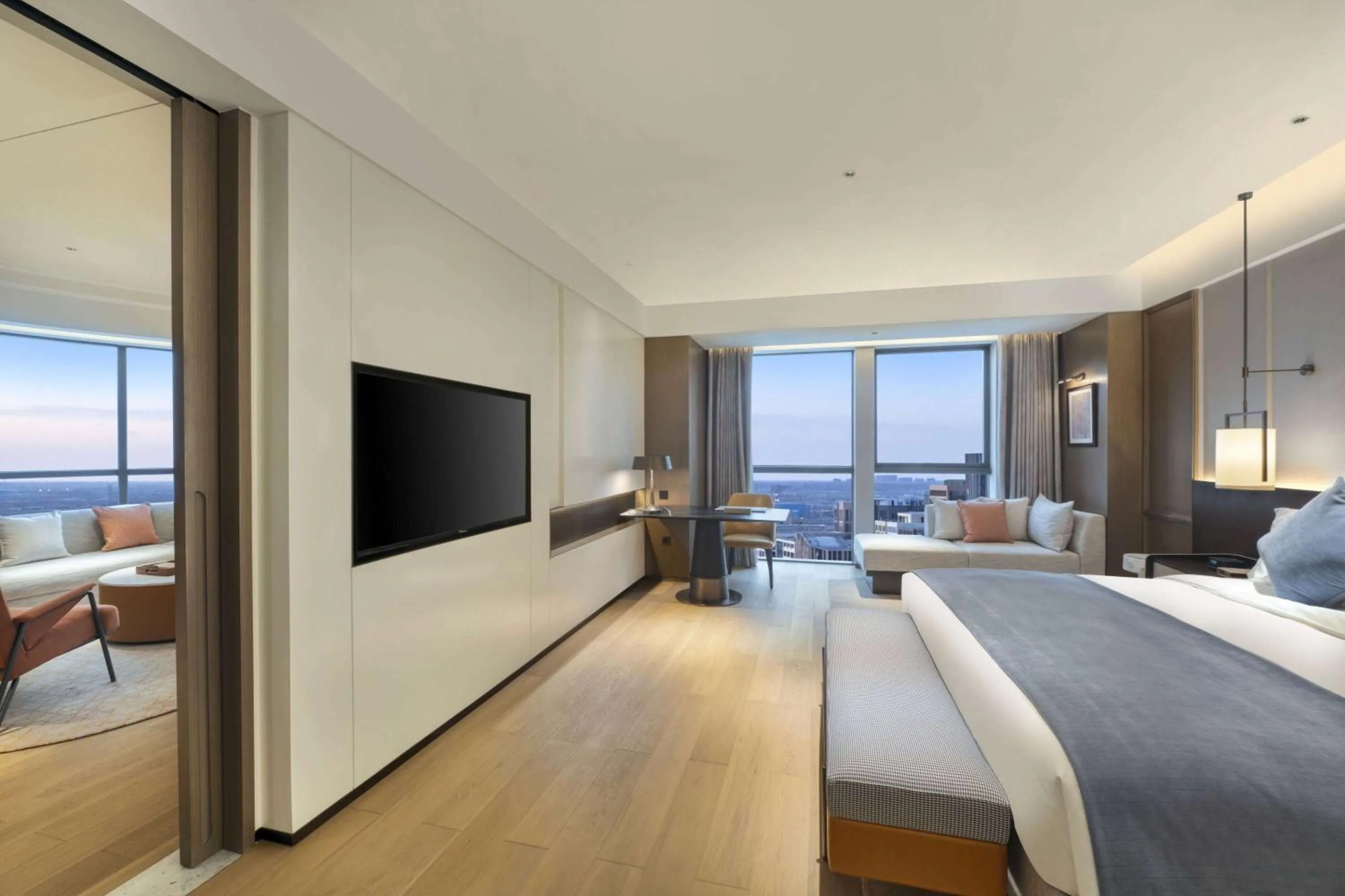 Photo of the whole room, Bed in Wyndham Xiong'an