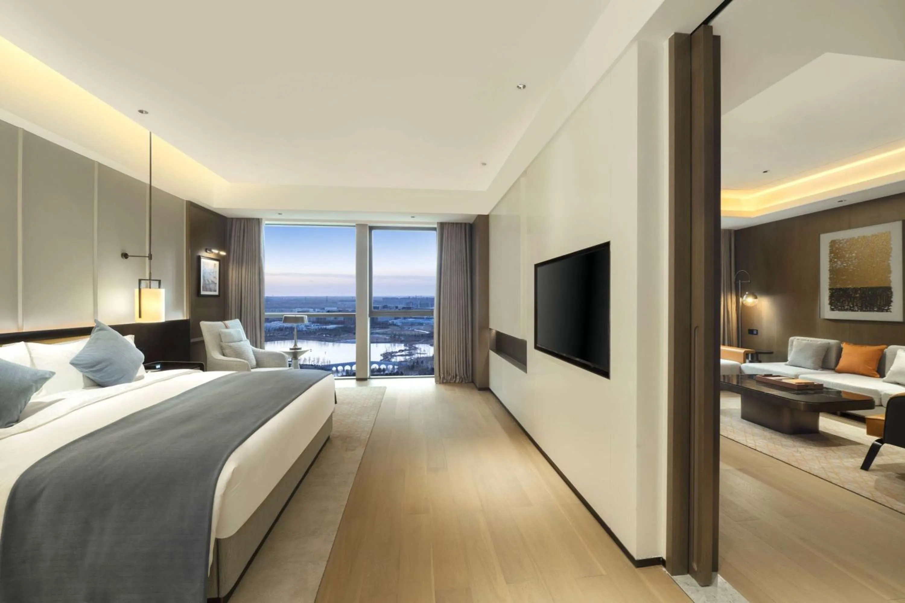 Photo of the whole room, Bed in Wyndham Xiong'an