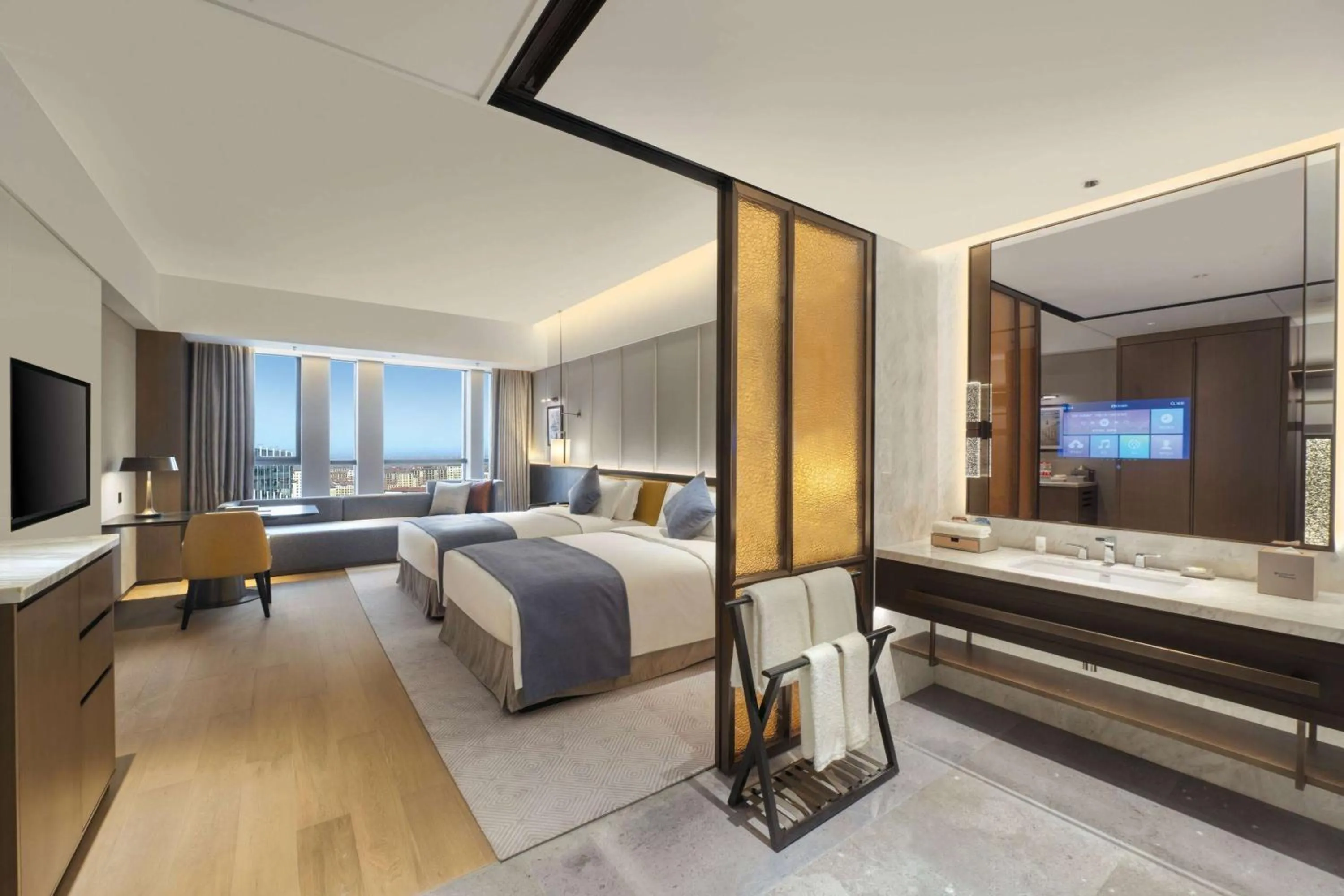 Photo of the whole room, Bed in Wyndham Xiong'an