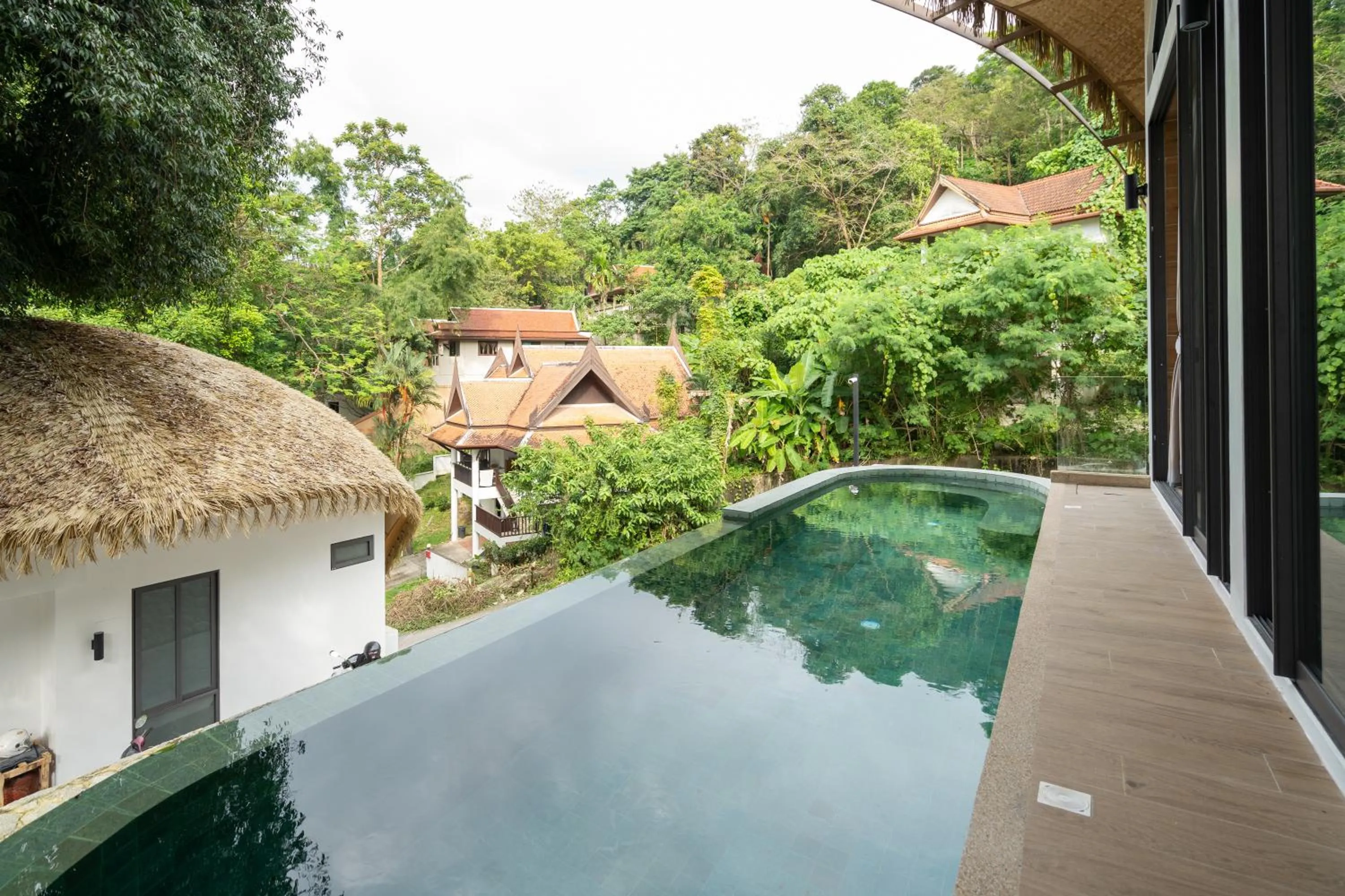 Pool view in Three Monkeys Villas