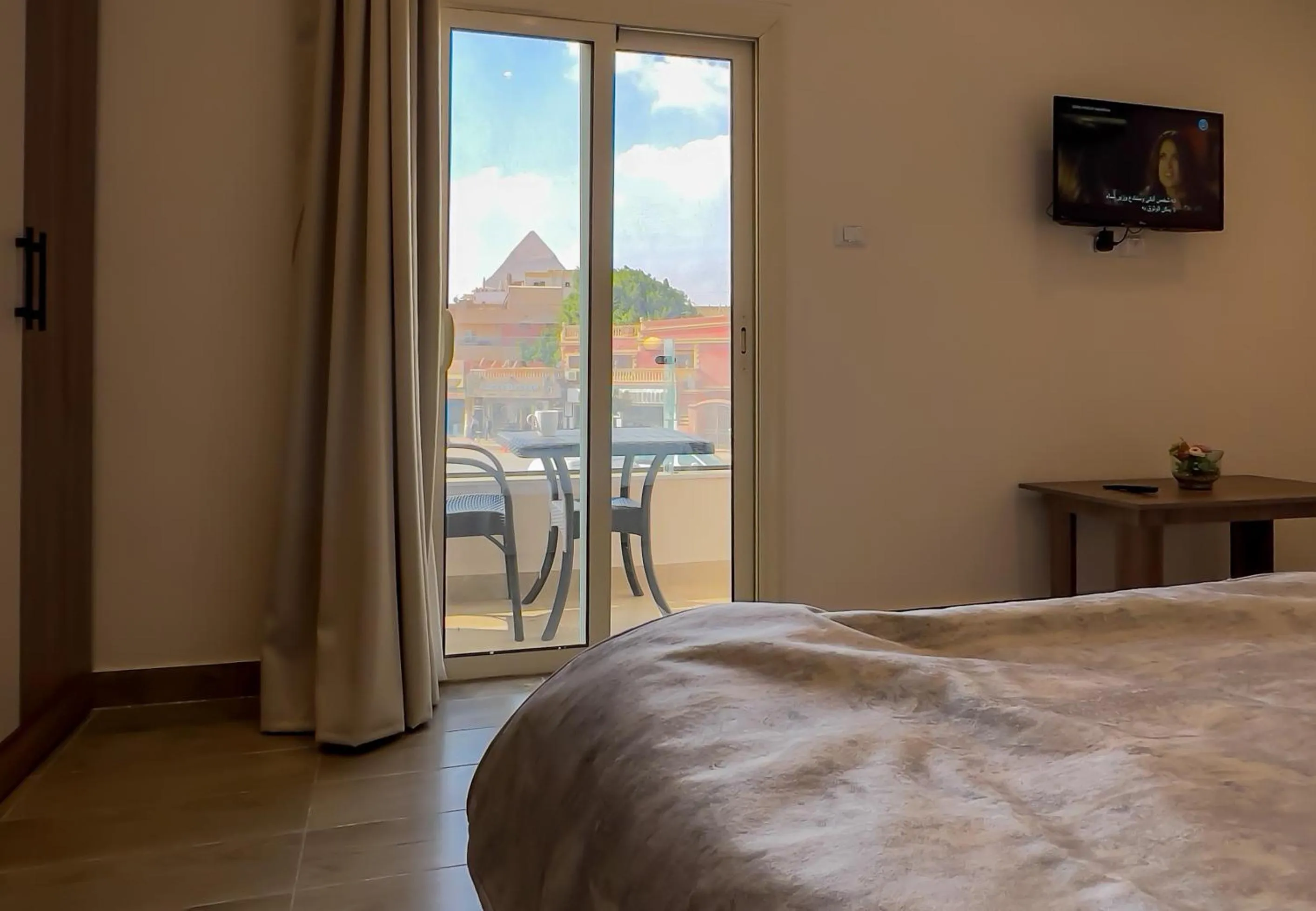 View (from property/room), Bed in STEPS IN Pyramids View