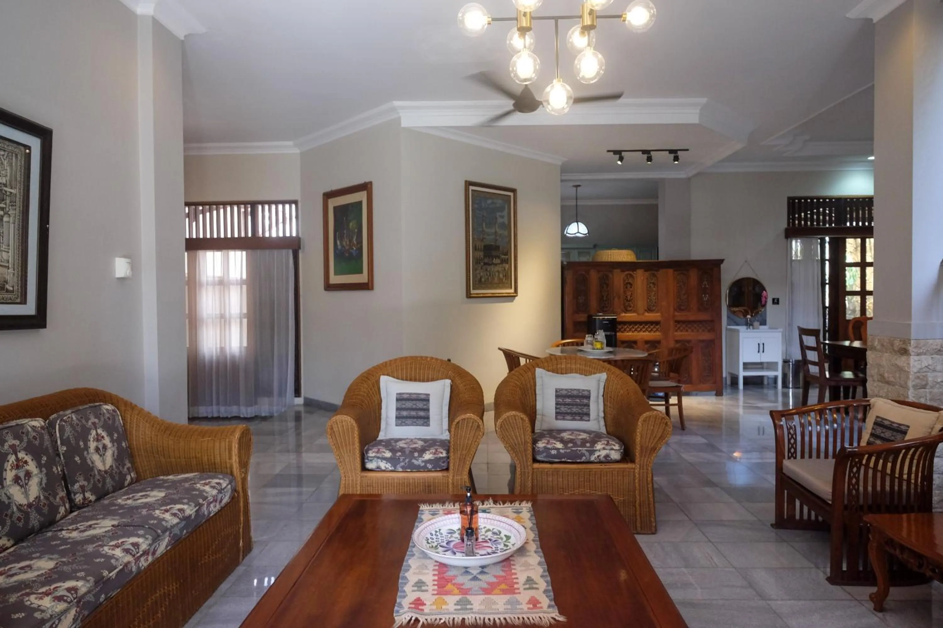 Seating area in SAREH VILLA by The Lavana