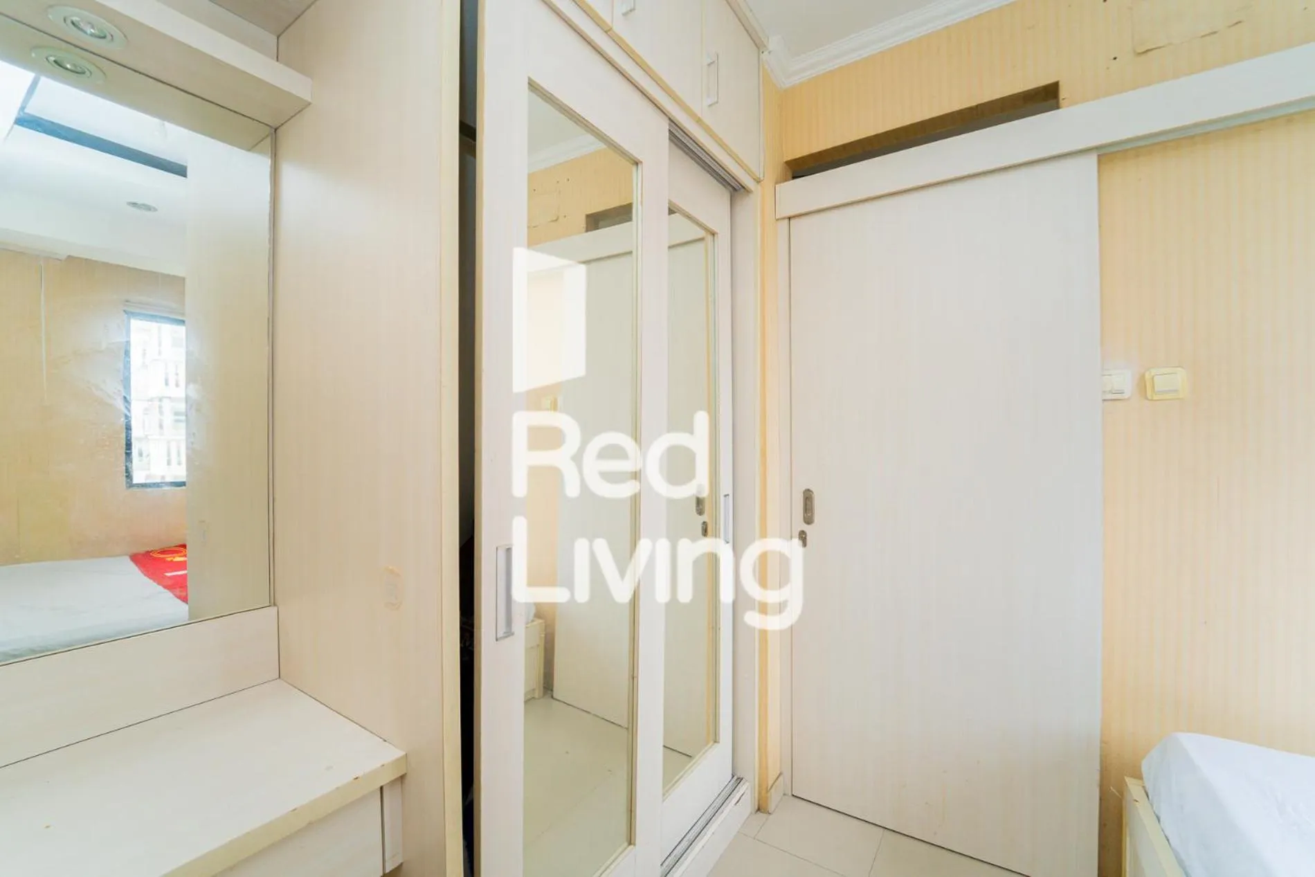 Bedroom, Bed in RedLiving Apartemen Cibubur Village - Lily's Room Tower C