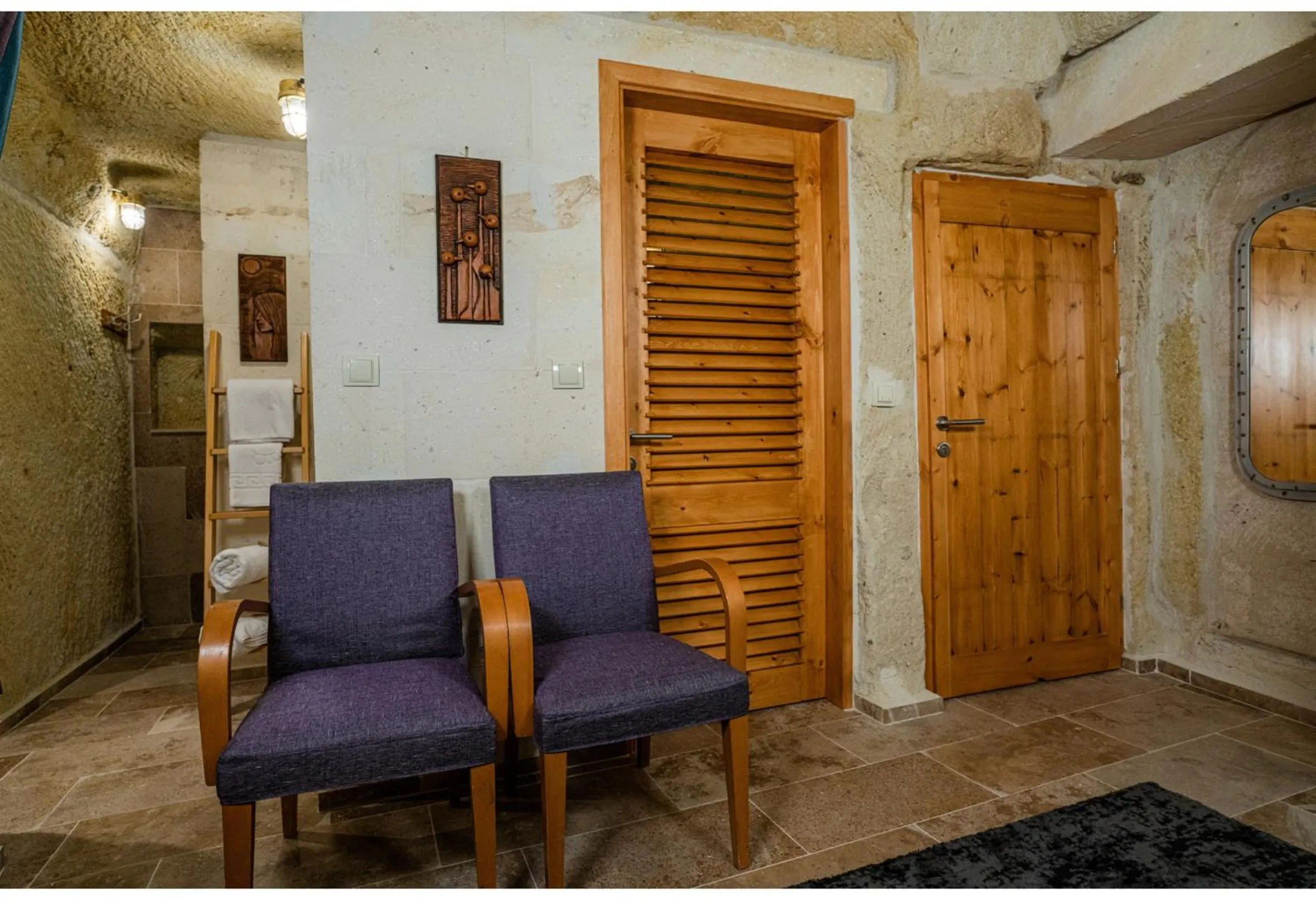 Seating area in Bala Cave House