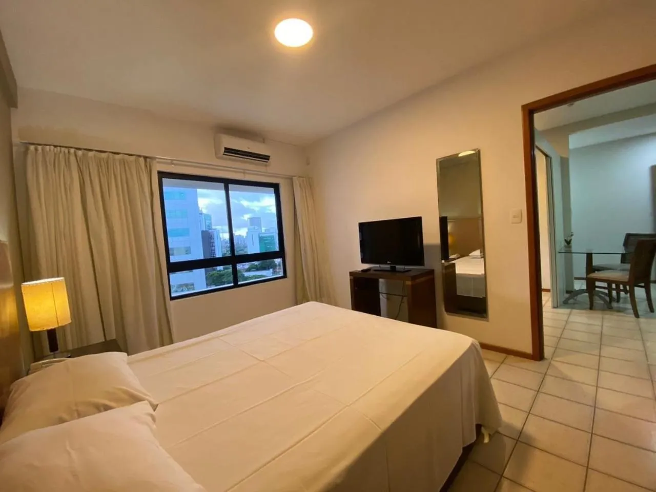 Bedroom, Bed in Flat no Condomínio Metrópolis - Ilha do Leite