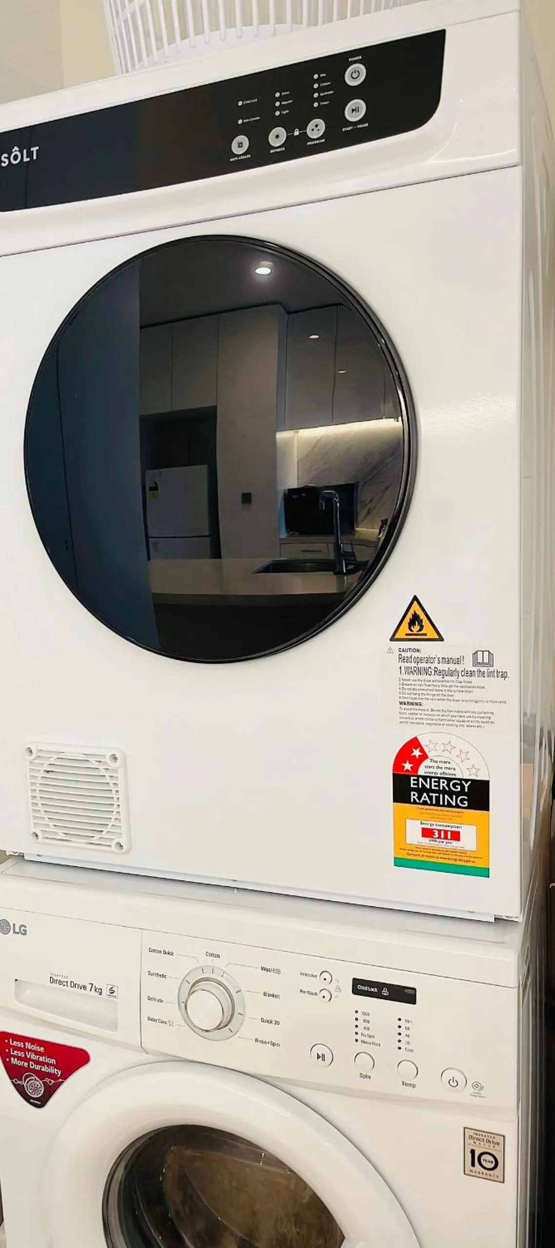 washing machine in Sweet Home Apartment North Melbourne