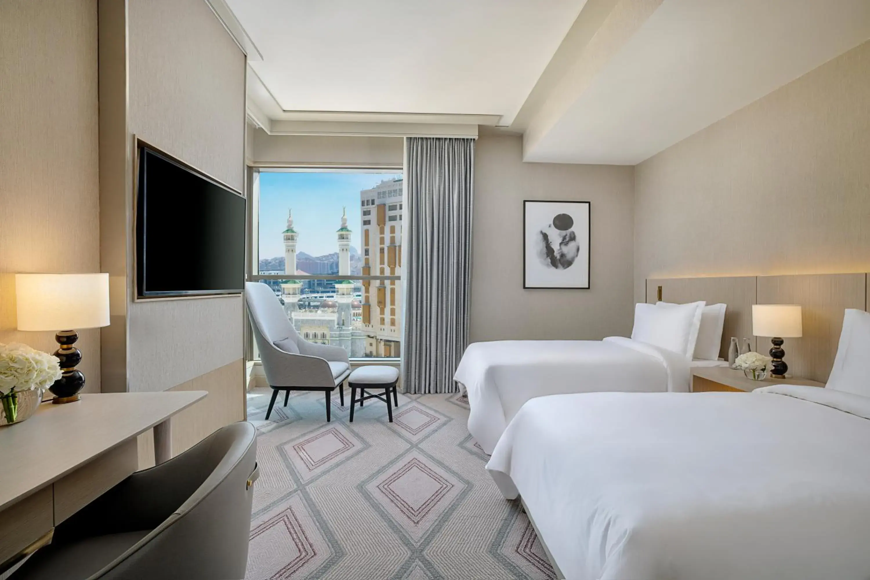 View (from property/room), Bed in Jumeirah Jabal Omar Makkah View (from property/room), Bed in Jumeirah Jabal Omar Makkah