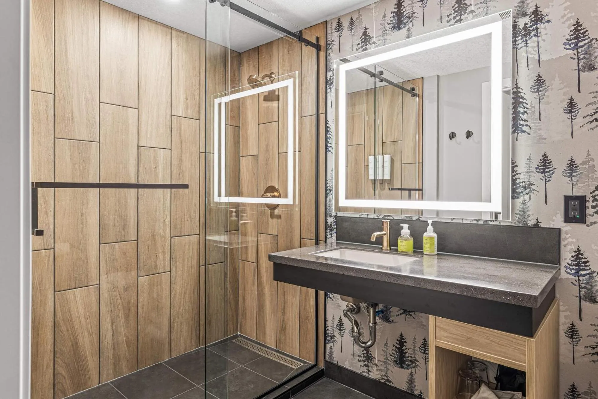 Shower in Everwild Canmore Hotel