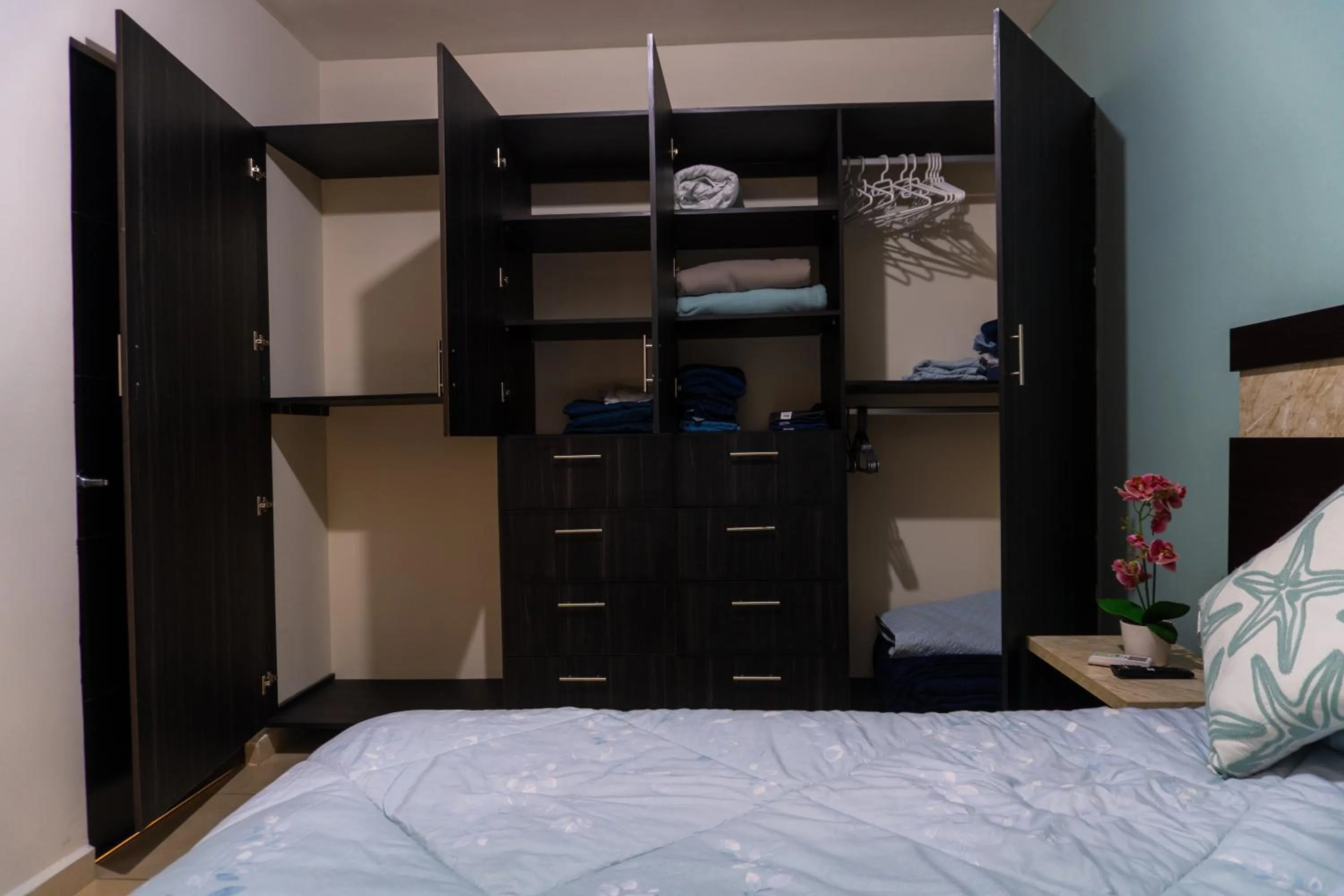 Bed in Departamento Lirios Residencial para 5 Alberca