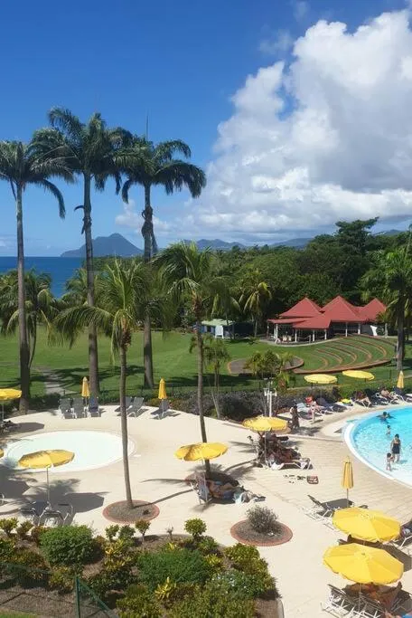 Garden in Studio Tropical avec vue mer dans une résidence hôtelière