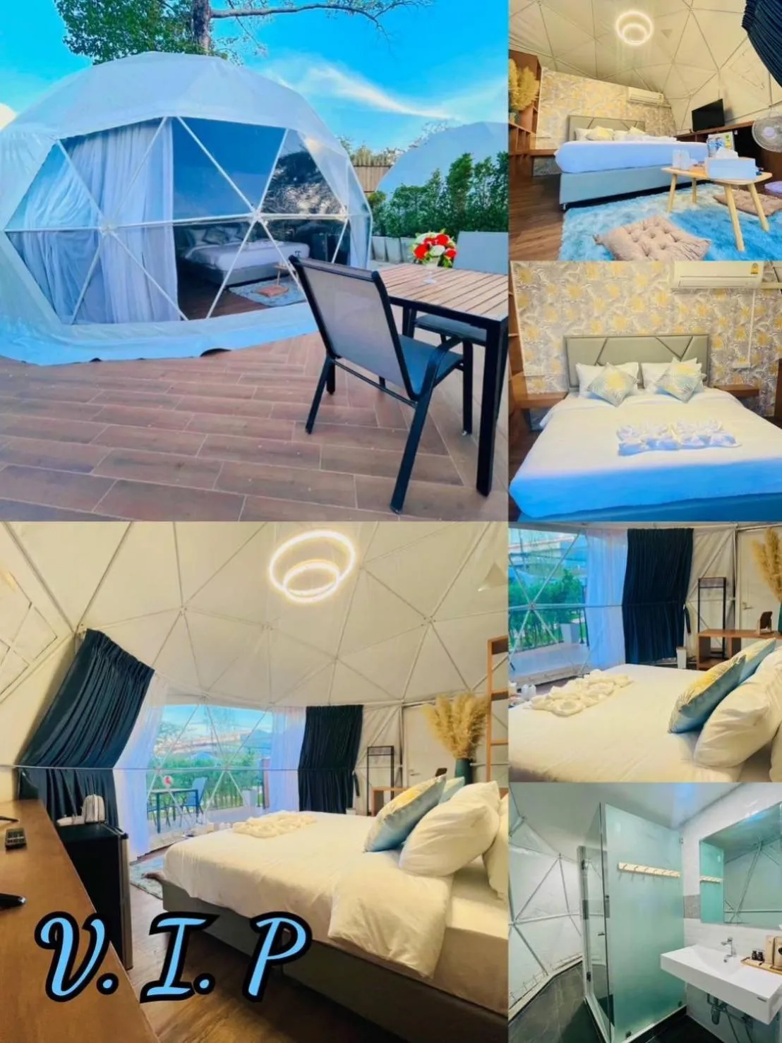 Bed in PaPa Q suite Resort