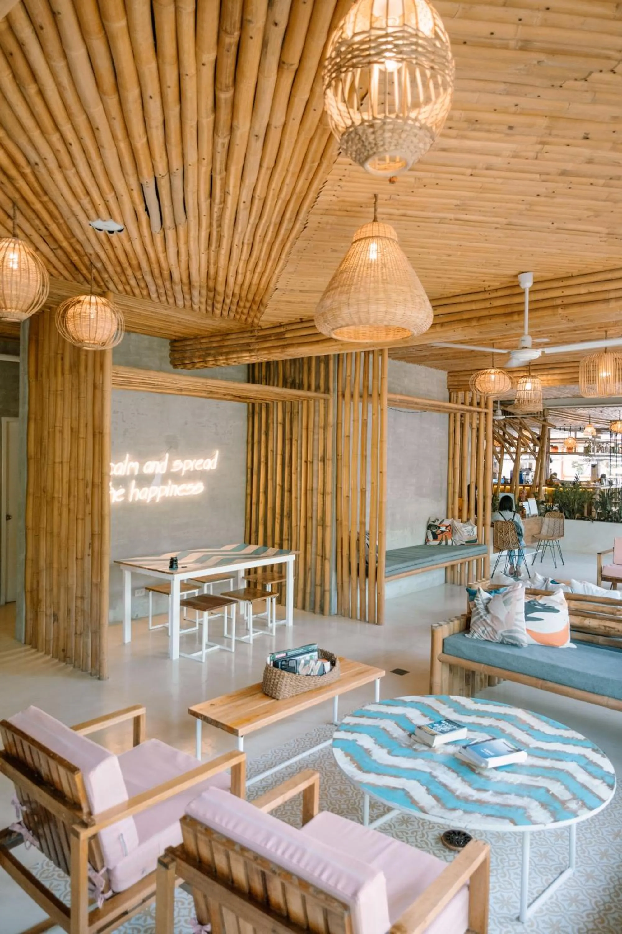 Communal lounge/ TV room in Happiness Hostel Siargao