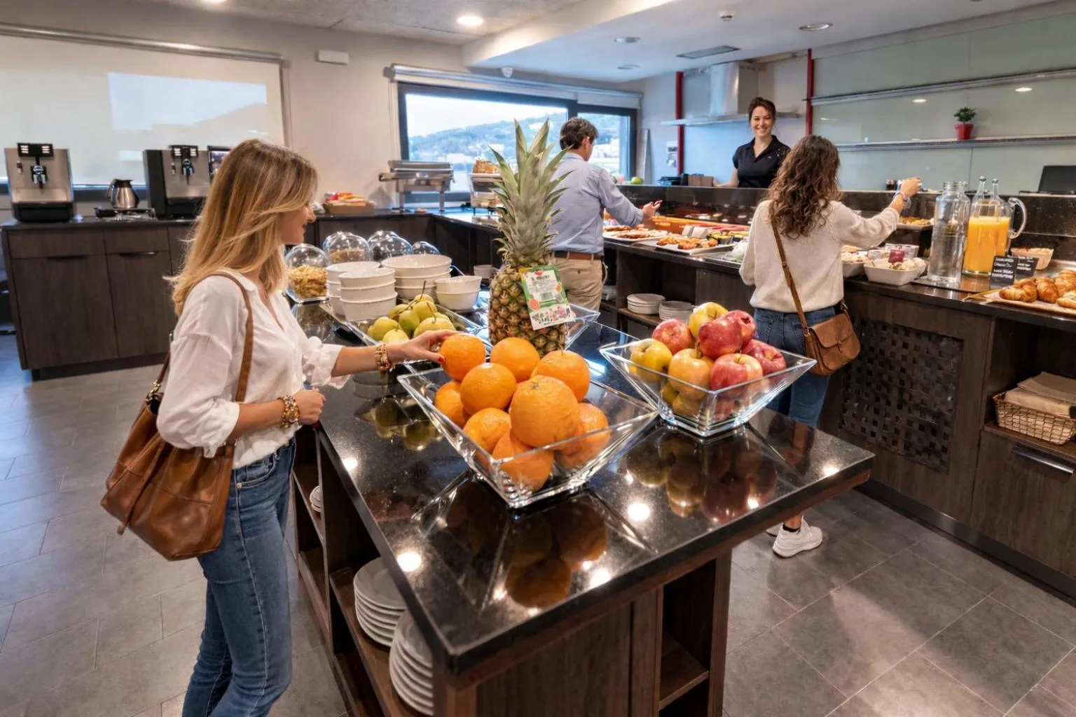 Buffet breakfast in Hotel Apartamentos San Fermín Pamplona