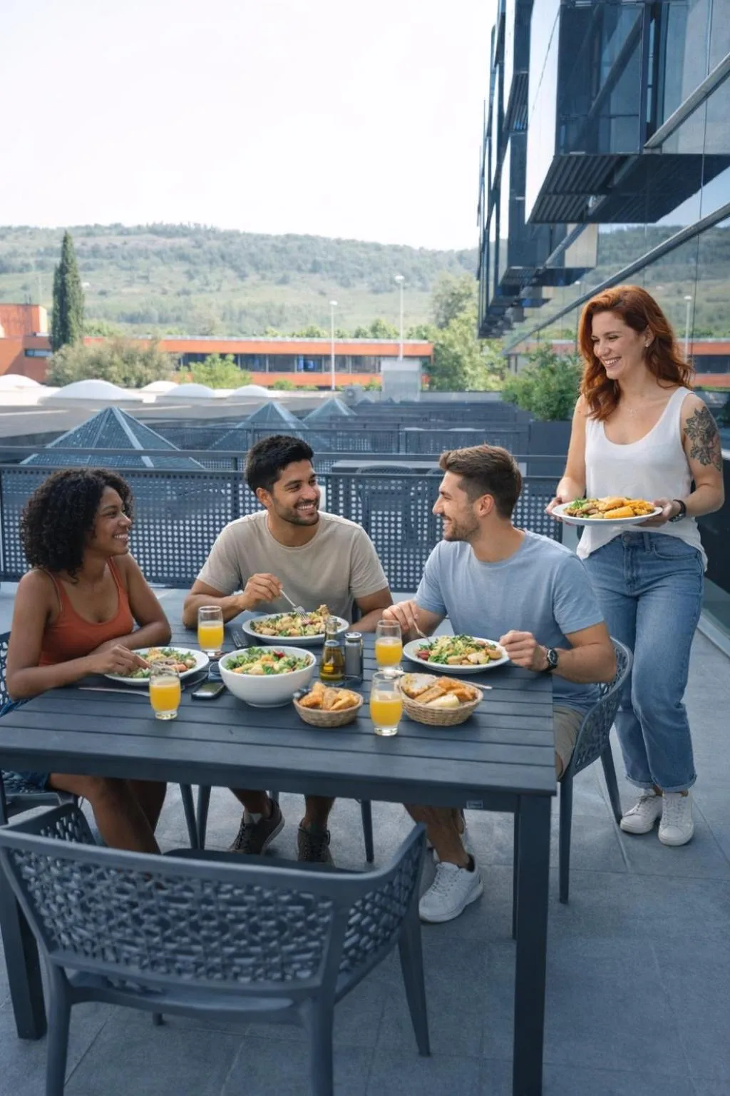 Balcony/Terrace in Hotel Apartamentos San Fermín Pamplona