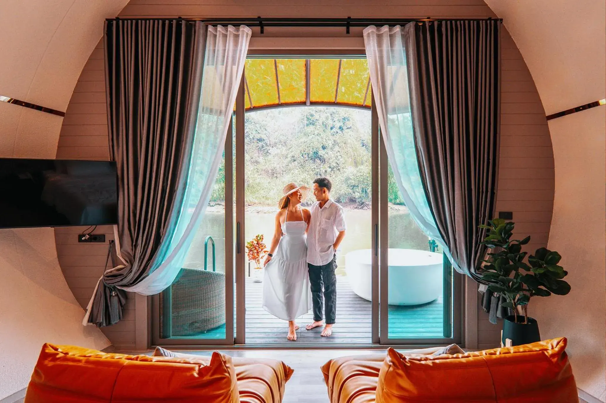 Bed in VeeVaree Riverkwai Resort Bed in VeeVaree Riverkwai Resort