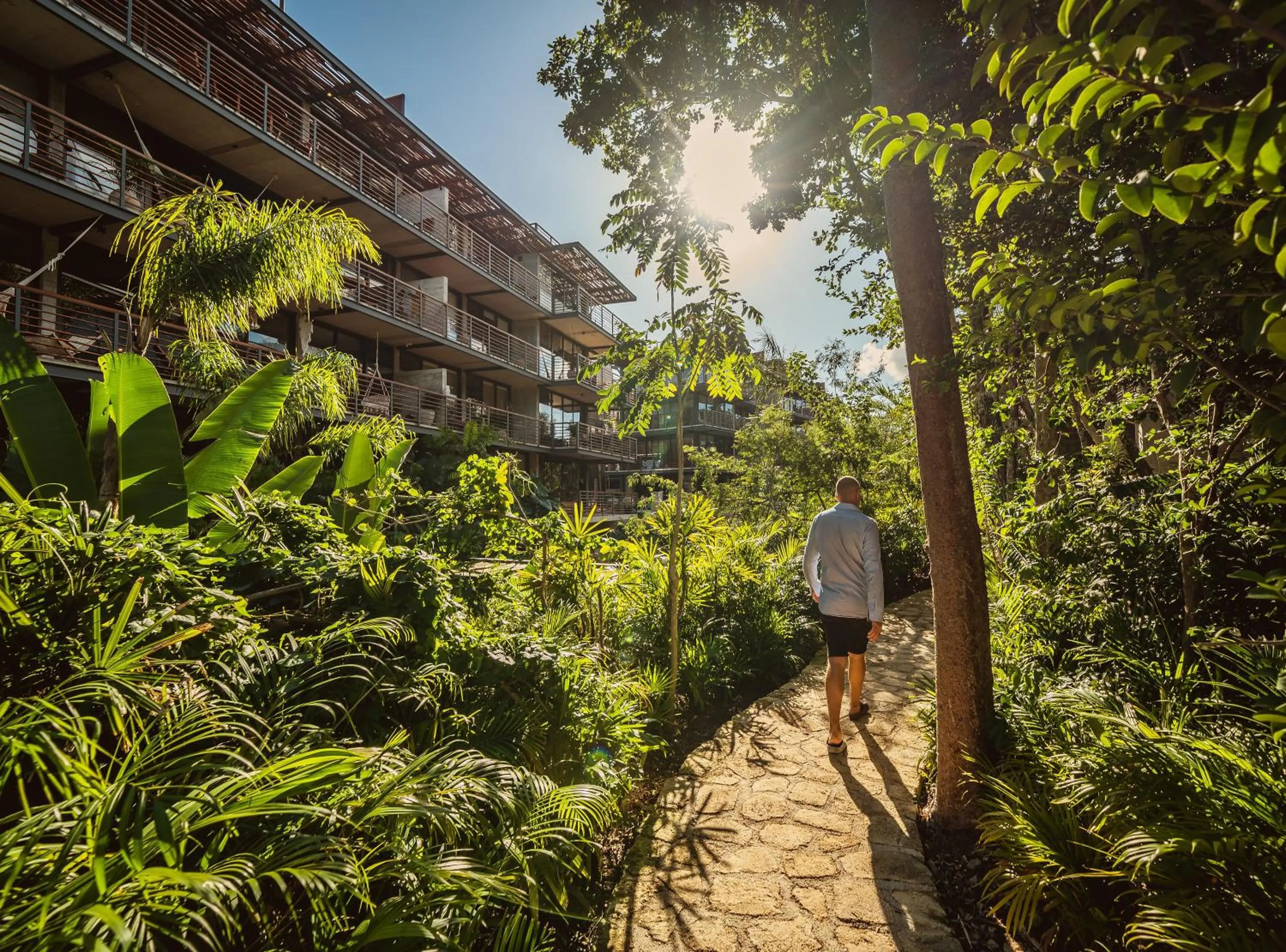 Garden in Incredible 1BR Swim Up with Private Cenote and Big Gym