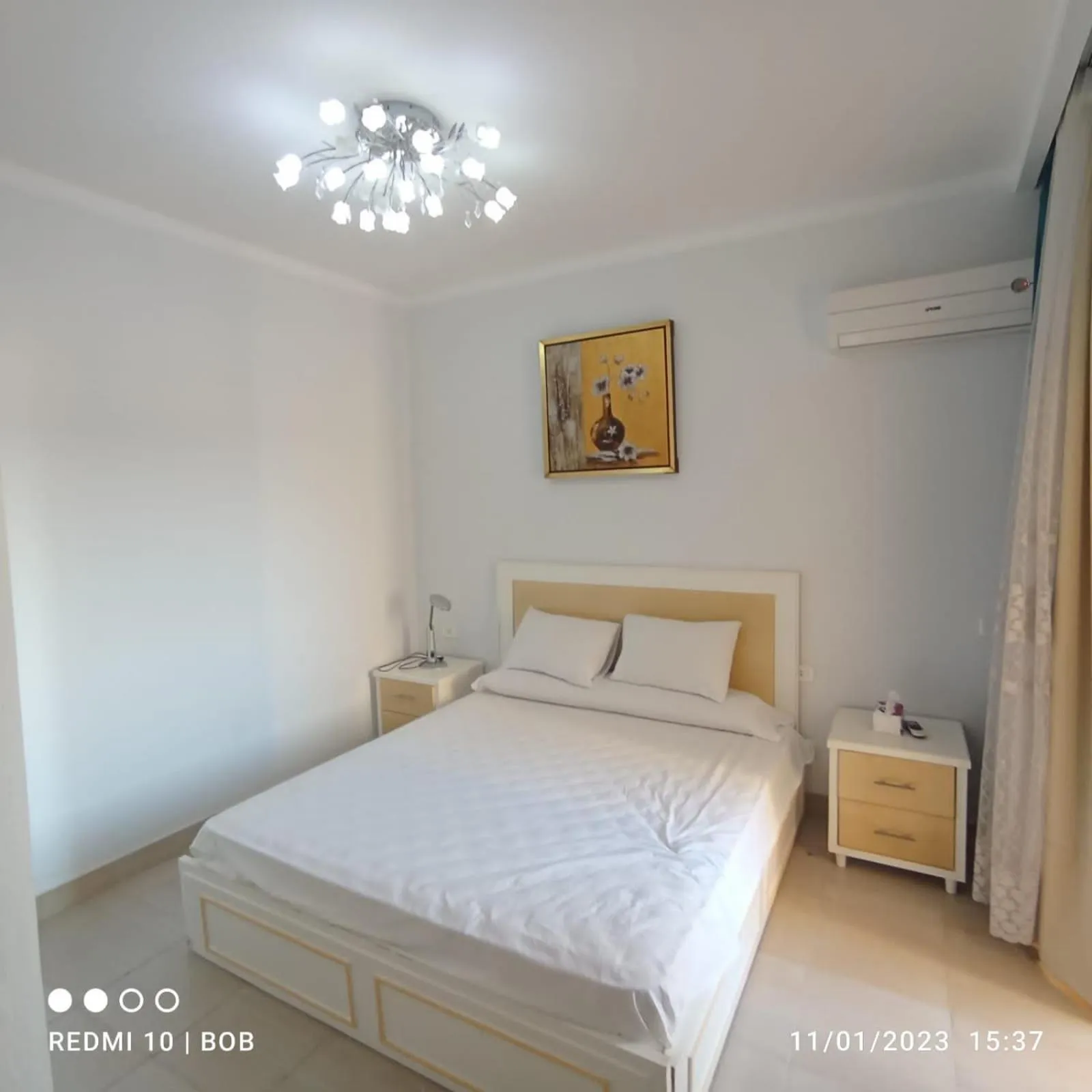 Bed in Apartment at ElKarma Aqua beach Resort