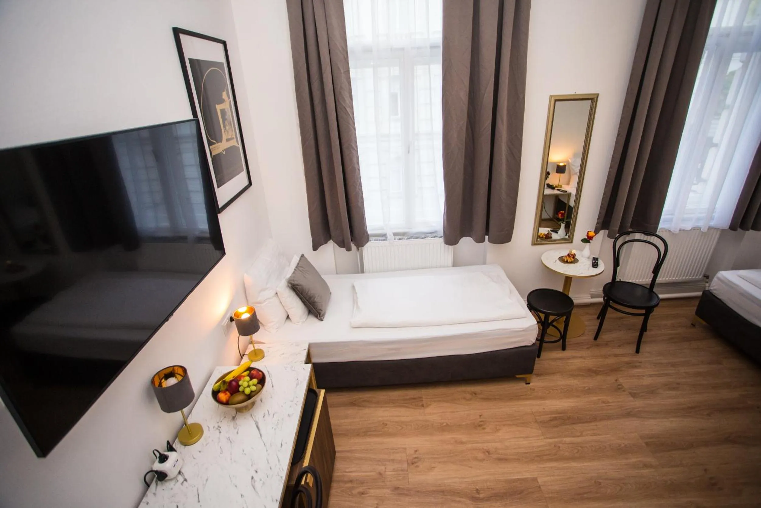 Bedroom, Bed in Pension Central I Self Check In