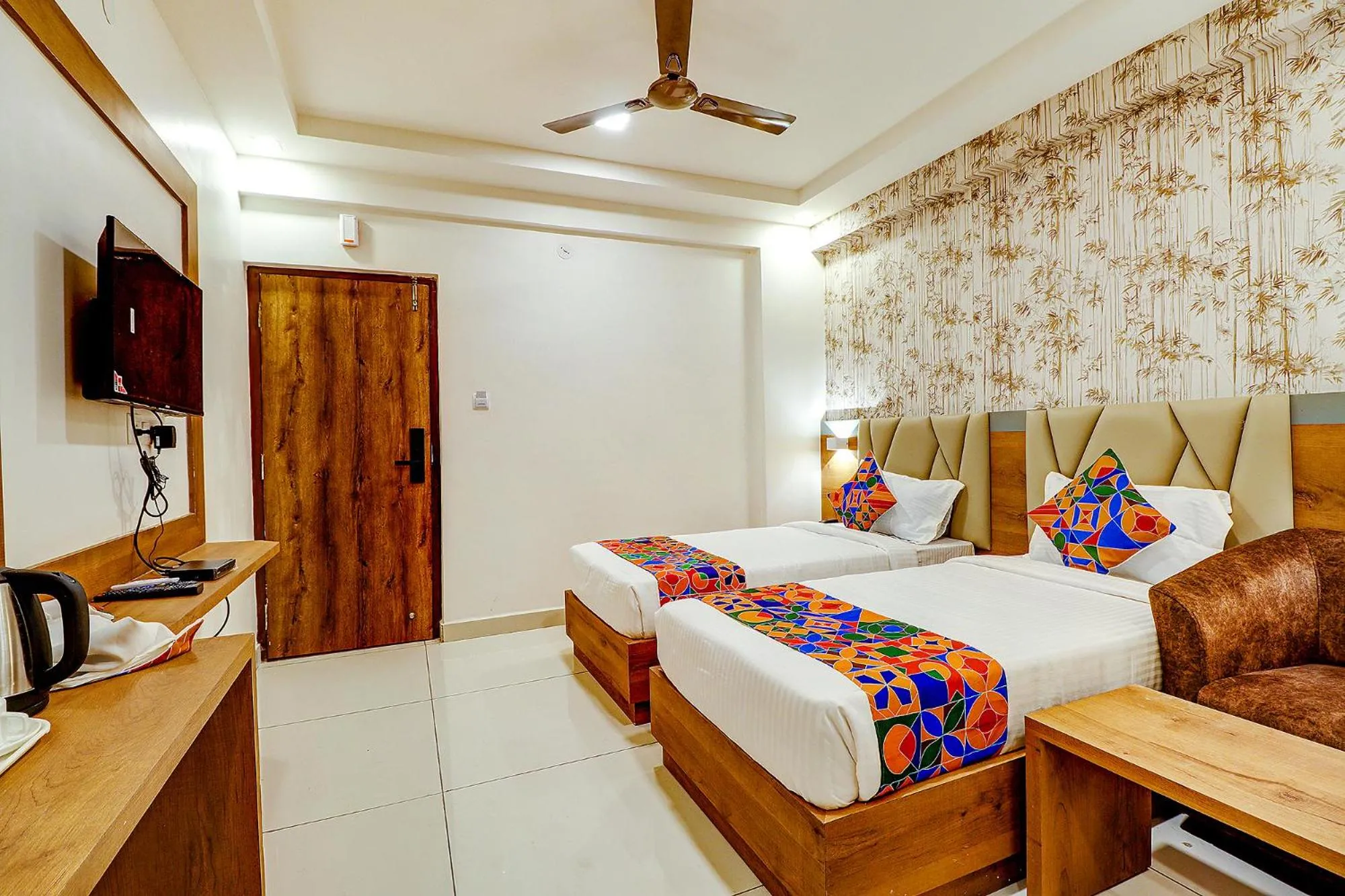 TV and multimedia, Bed in FabHotel Rotano Grand - Nr Marathahalli Bridge