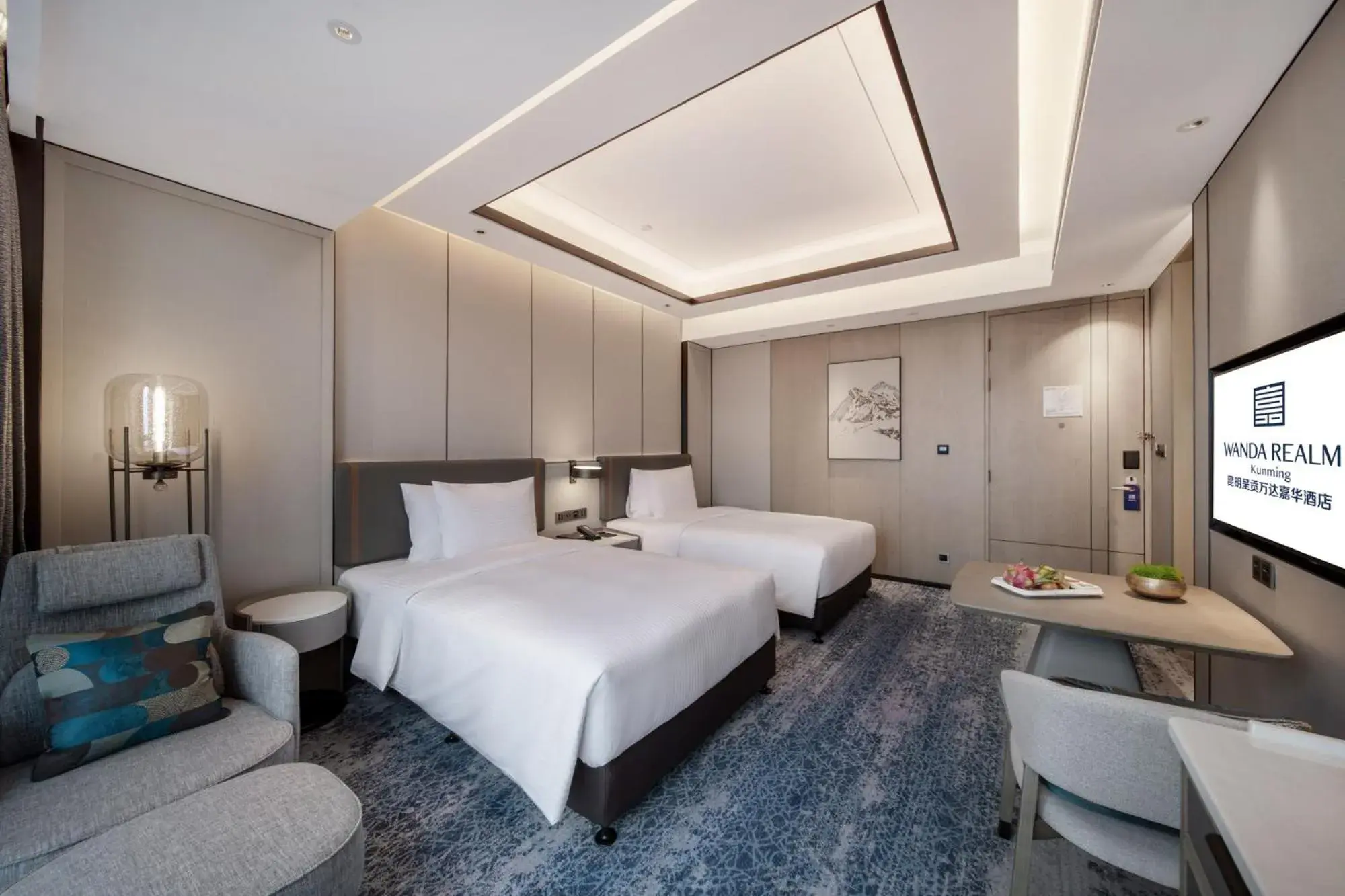 Bedroom, Bed in Wanda Realm Kunming Bedroom, Bed in Wanda Realm Kunming