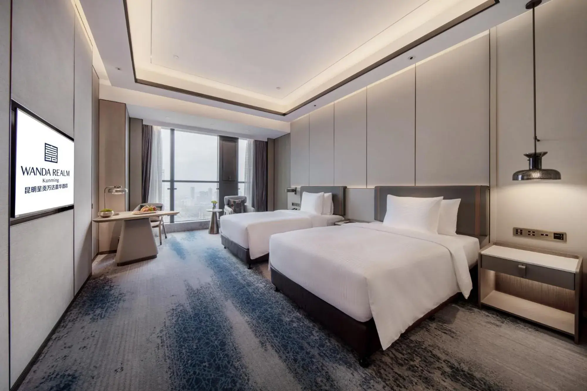 Bedroom, Bed in Wanda Realm Kunming Bedroom, Bed in Wanda Realm Kunming