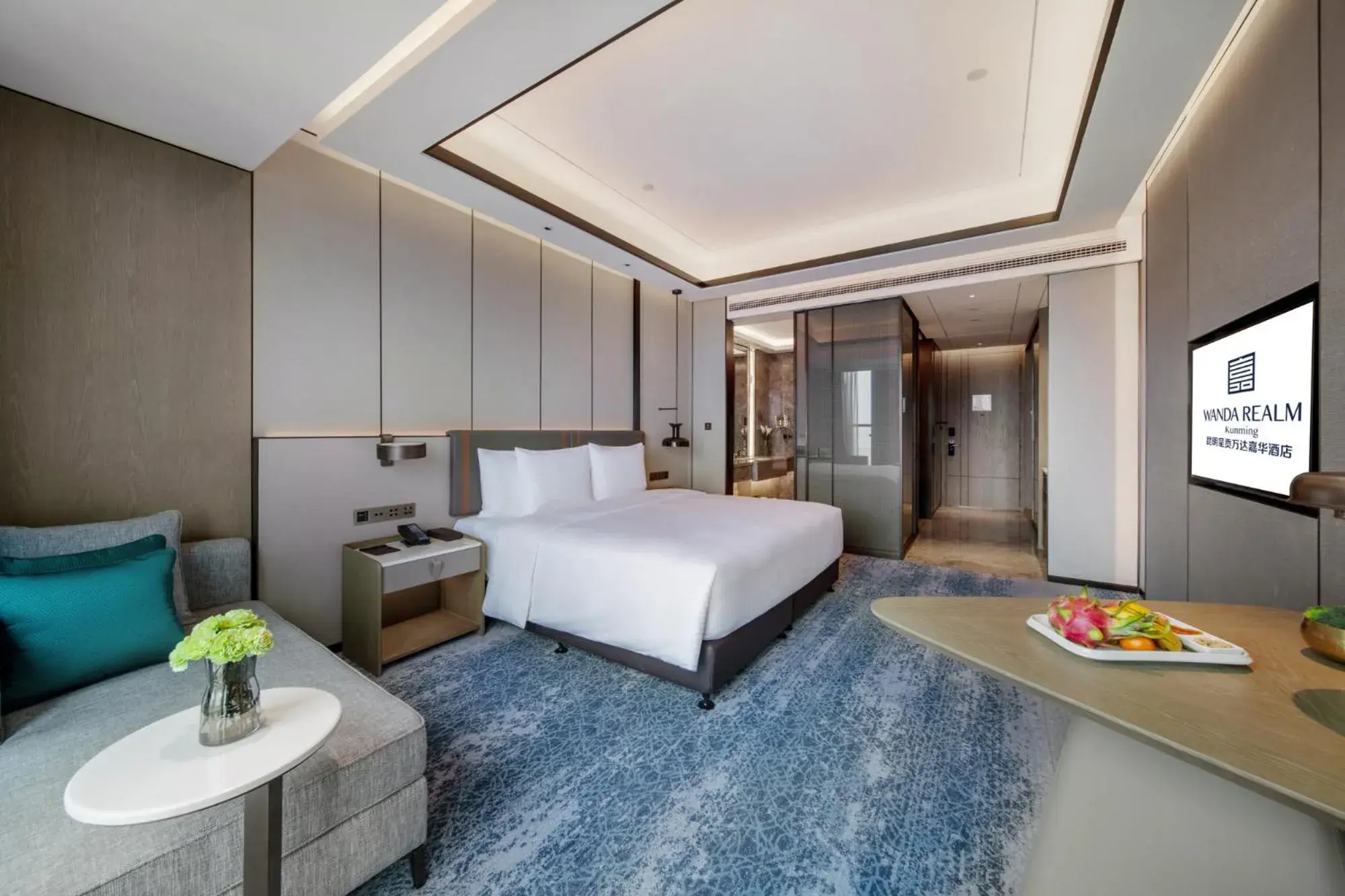 Bedroom, Bed in Wanda Realm Kunming Bedroom, Bed in Wanda Realm Kunming