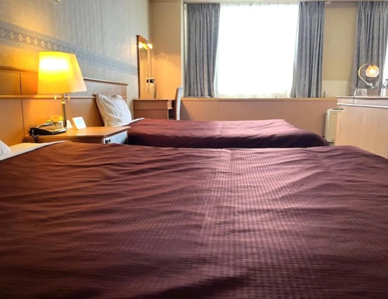 Bedroom, Bed in Hotel Seiryu Japanese Spa inn with spectacular view in Osaka