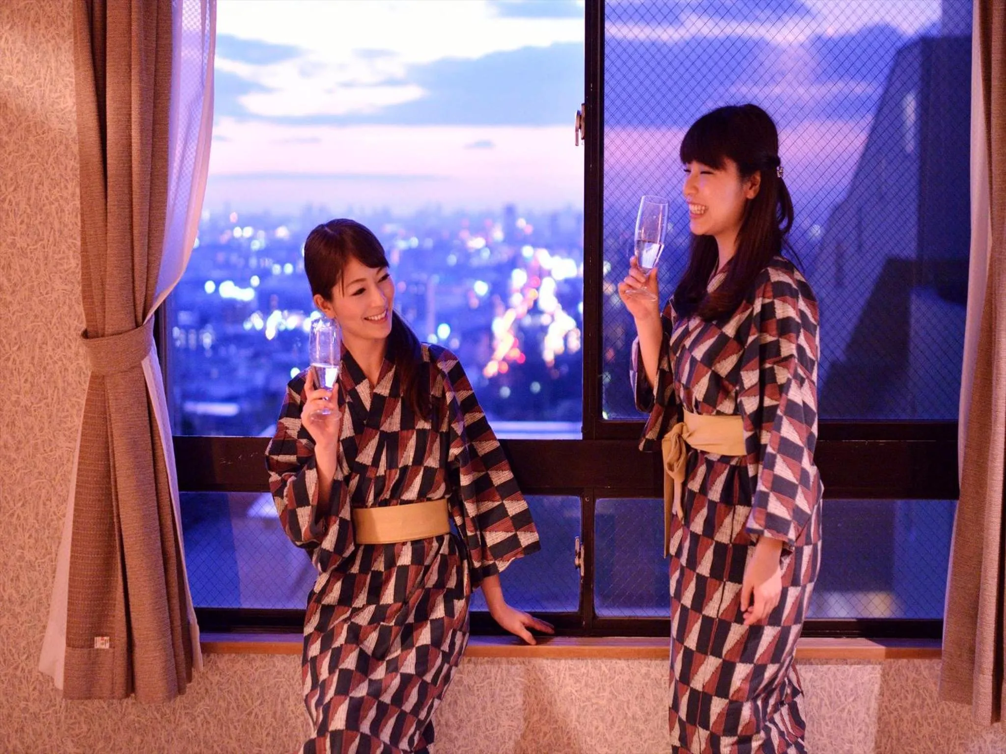 View (from property/room) in Hotel Seiryu Japanese Spa inn with spectacular view in Osaka