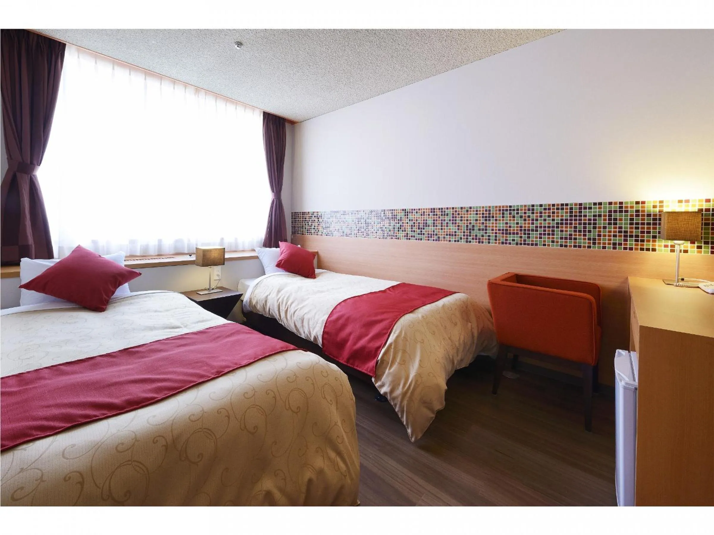 Bedroom, Bed in Hotel Seiryu Japanese Spa inn with spectacular view in Osaka