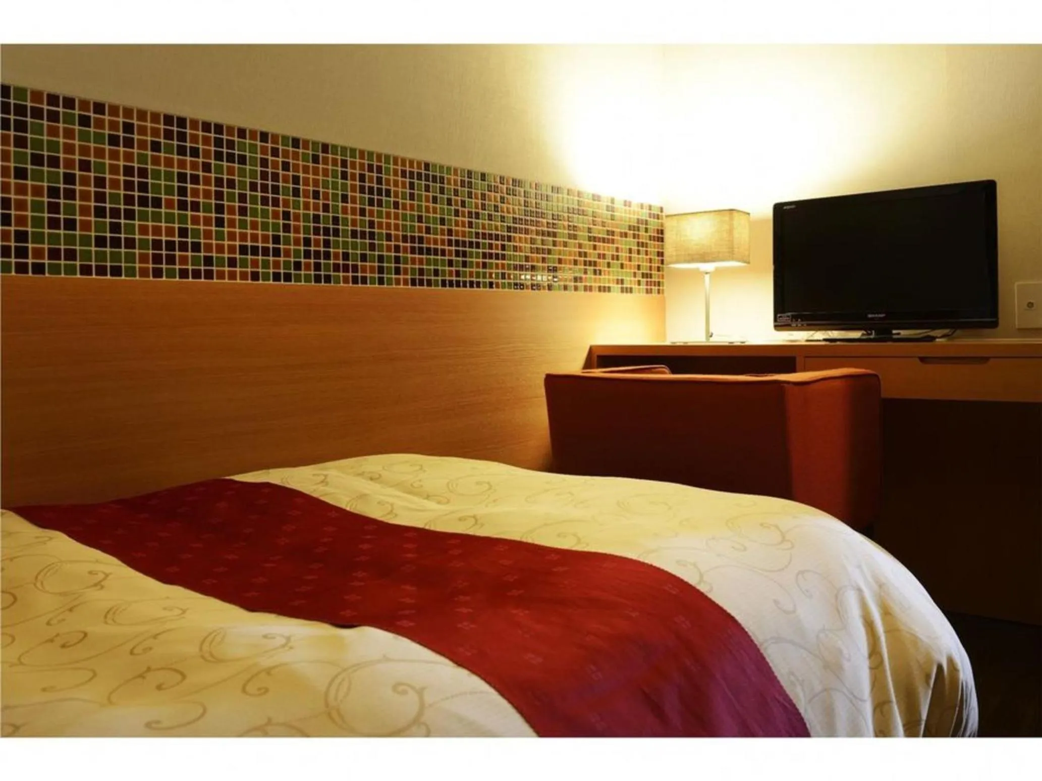 Bed in Hotel Seiryu Japanese Spa inn with spectacular view in Osaka