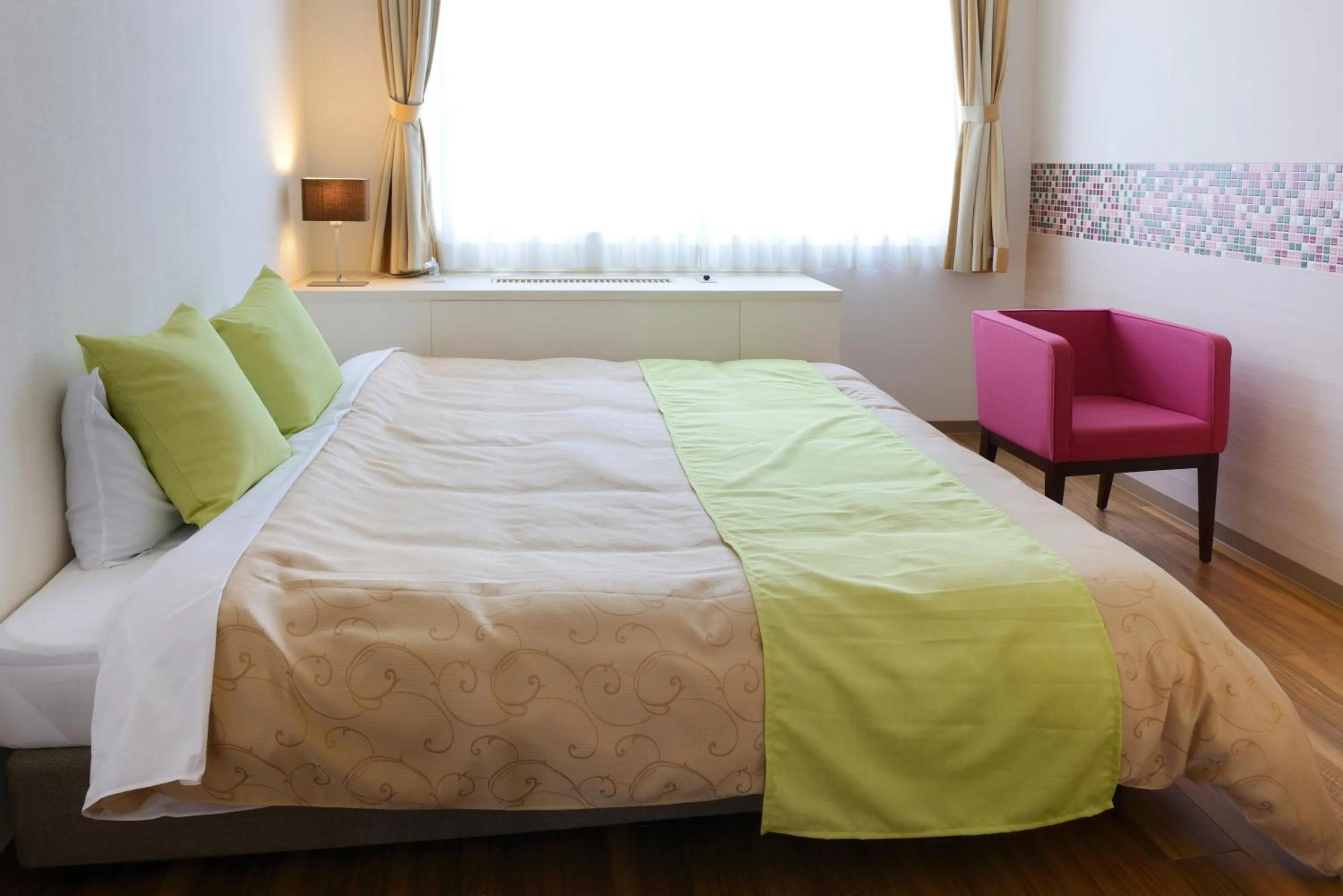 Bed in Hotel Seiryu Japanese Spa inn with spectacular view in Osaka