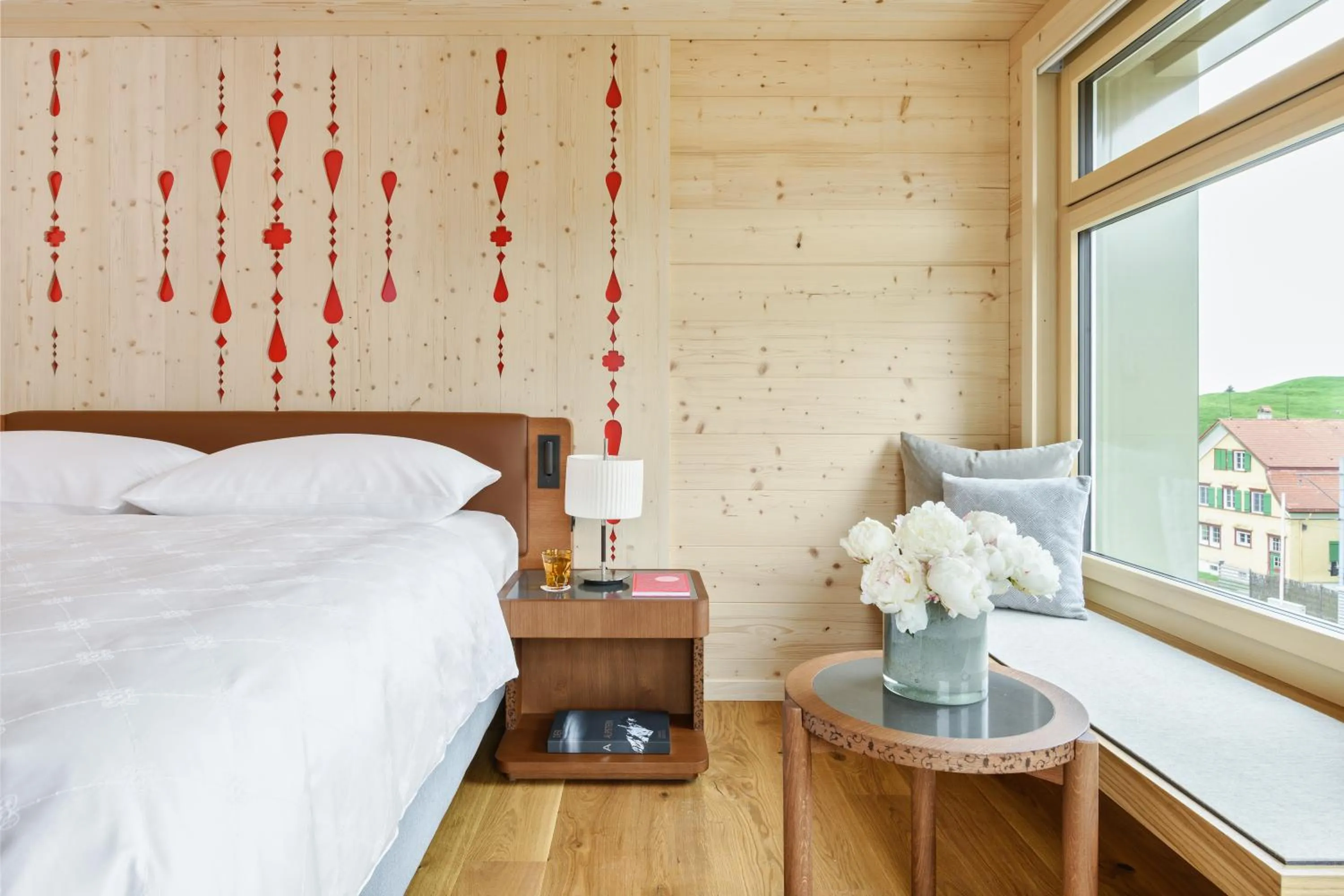 View (from property/room), Bed in Appenzeller Huus Löwen