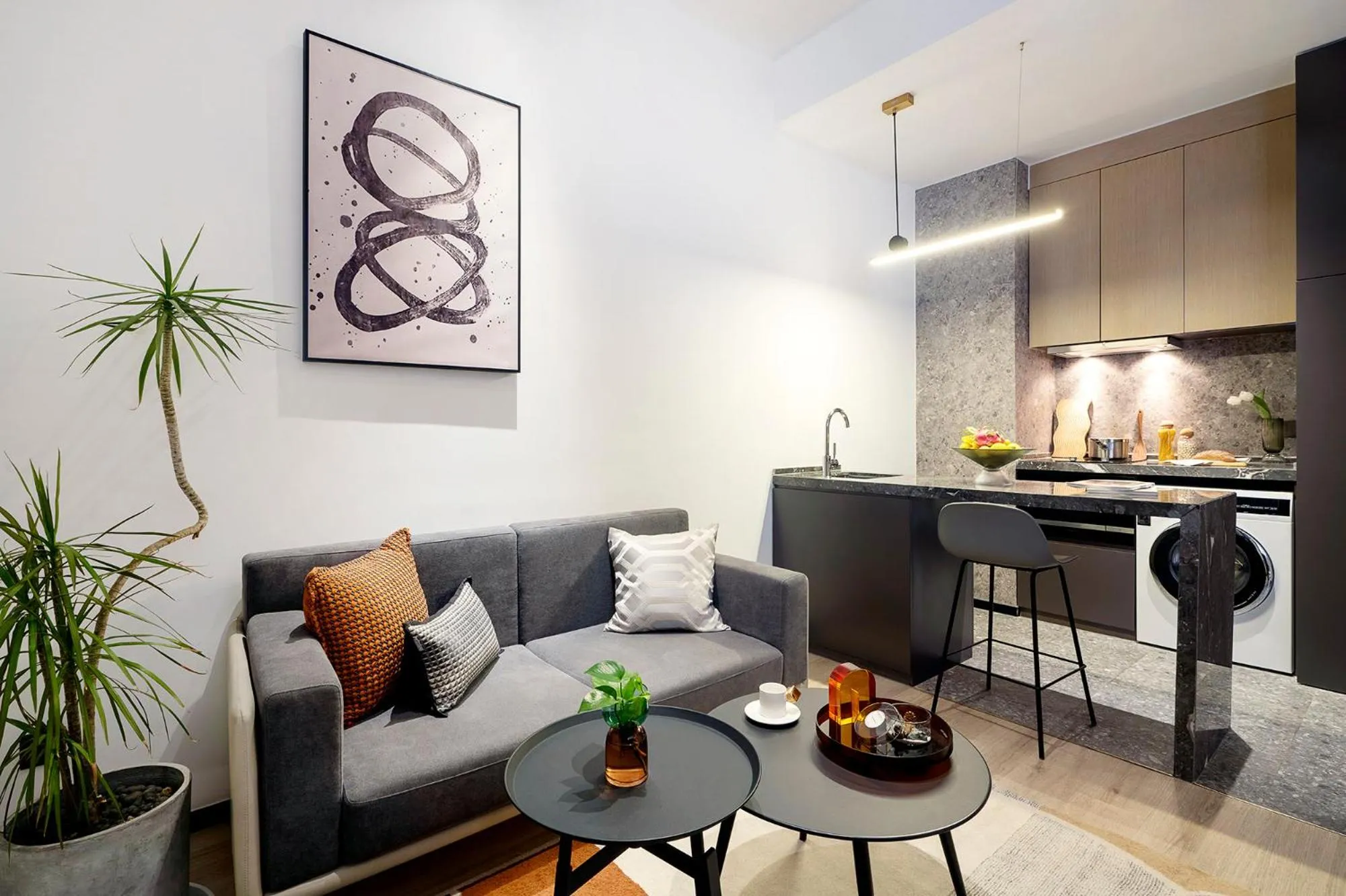 Living room in base-Beijing Sanlitun Serviced Apartment