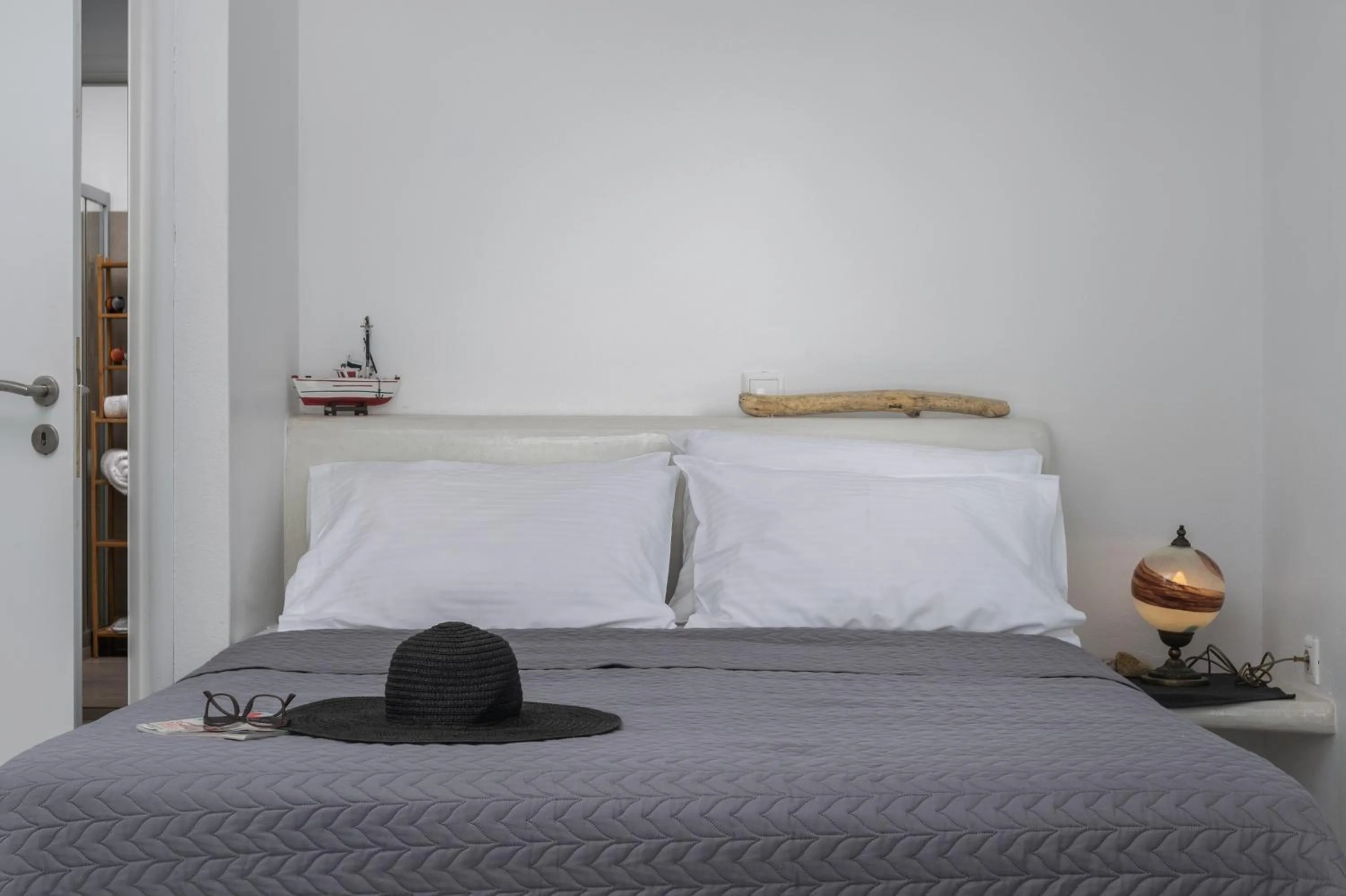 Bed in White Villa Milos