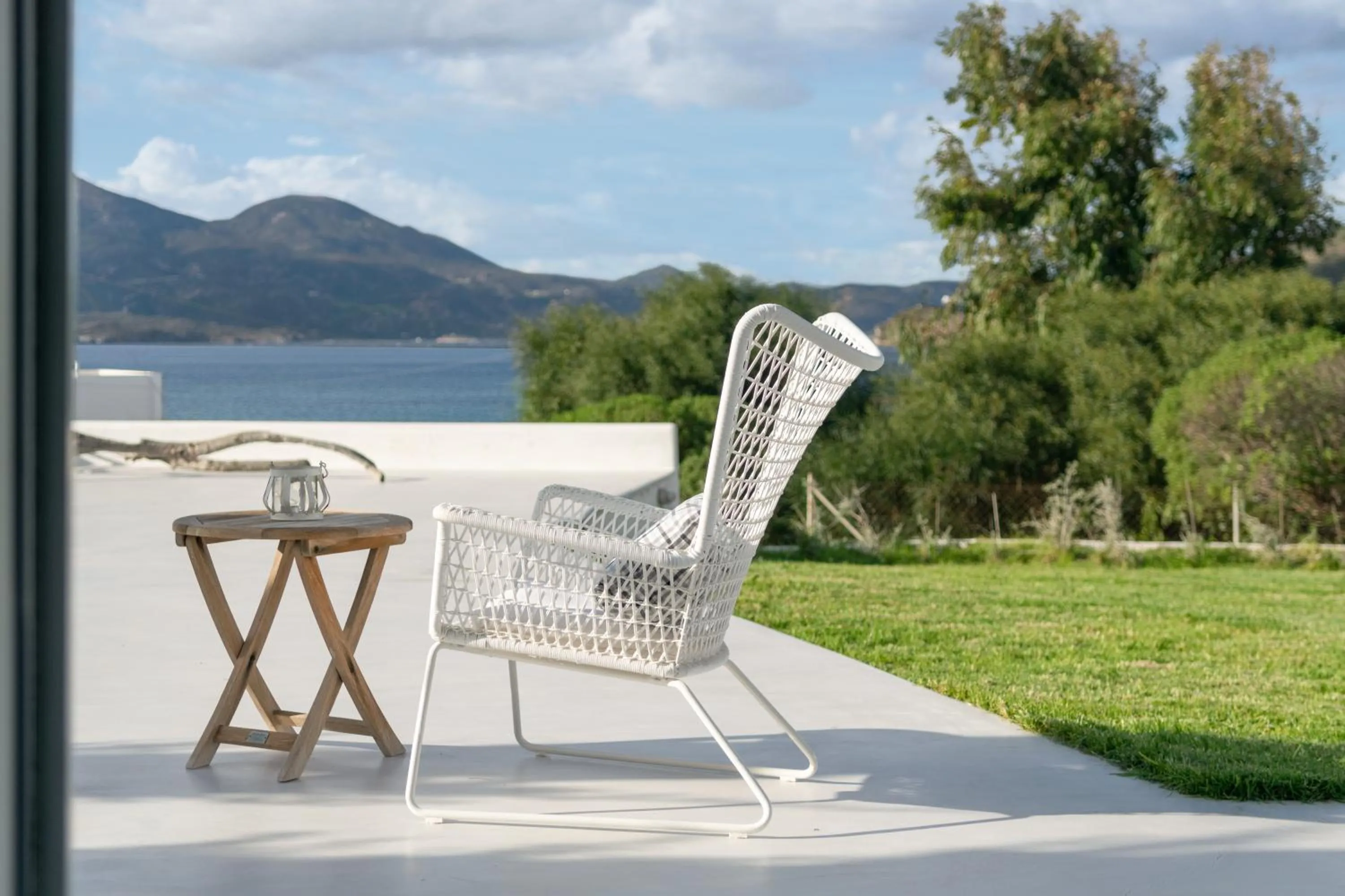 Garden in White Villa Milos