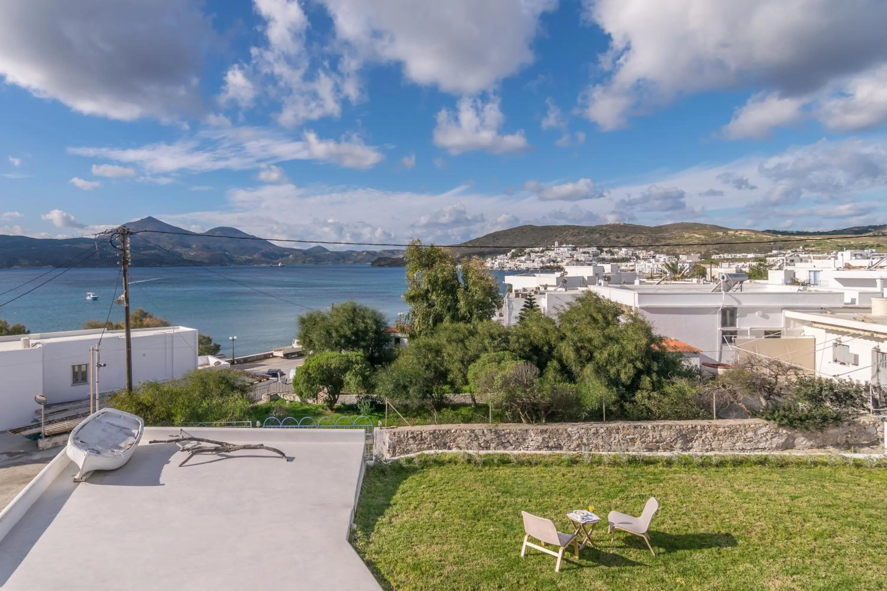 Garden in White Villa Milos