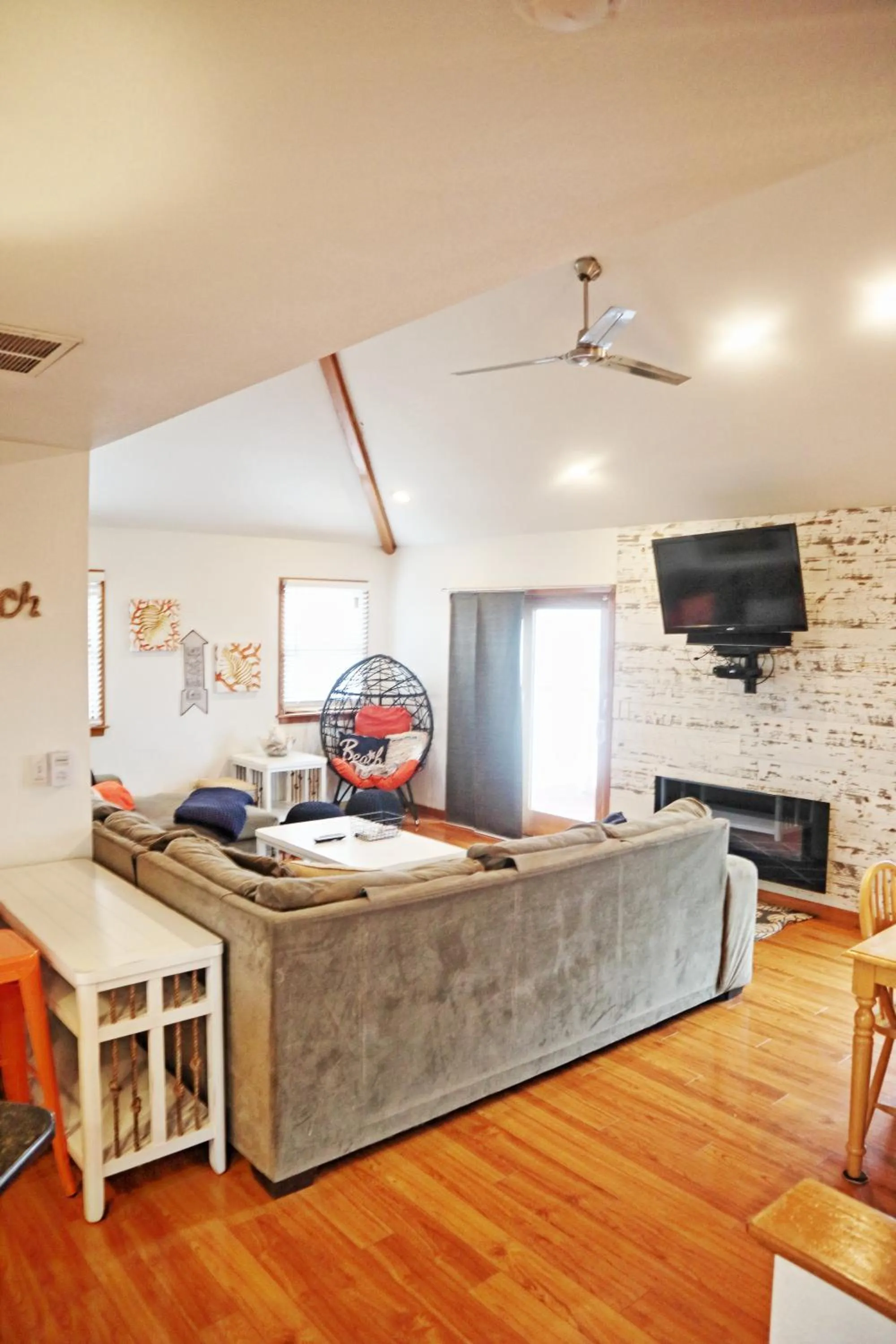 Living room in Lake Front Modern Beach House-Hatteras Island