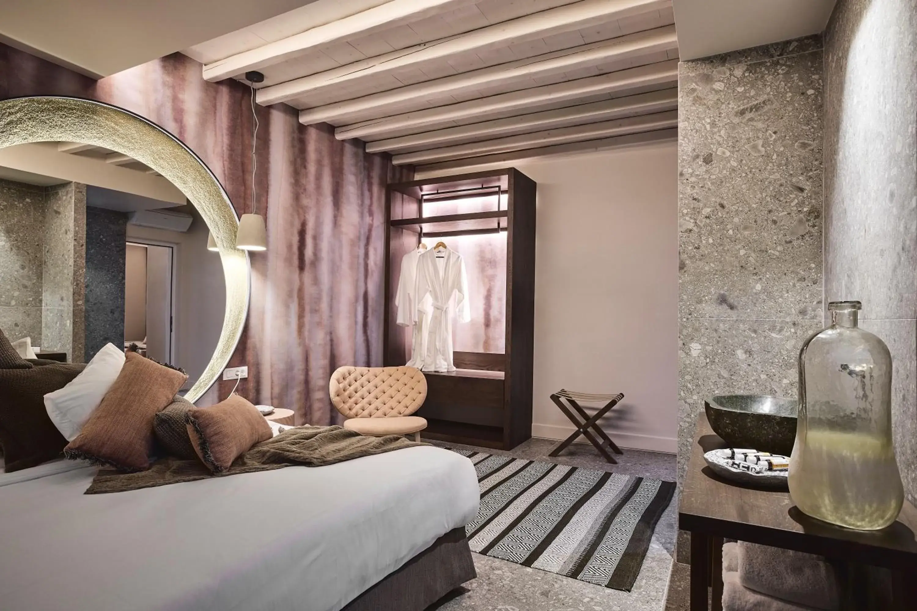 Bed in Amazon Mykonos Suites & Spa Bed in Amazon Mykonos Suites & Spa