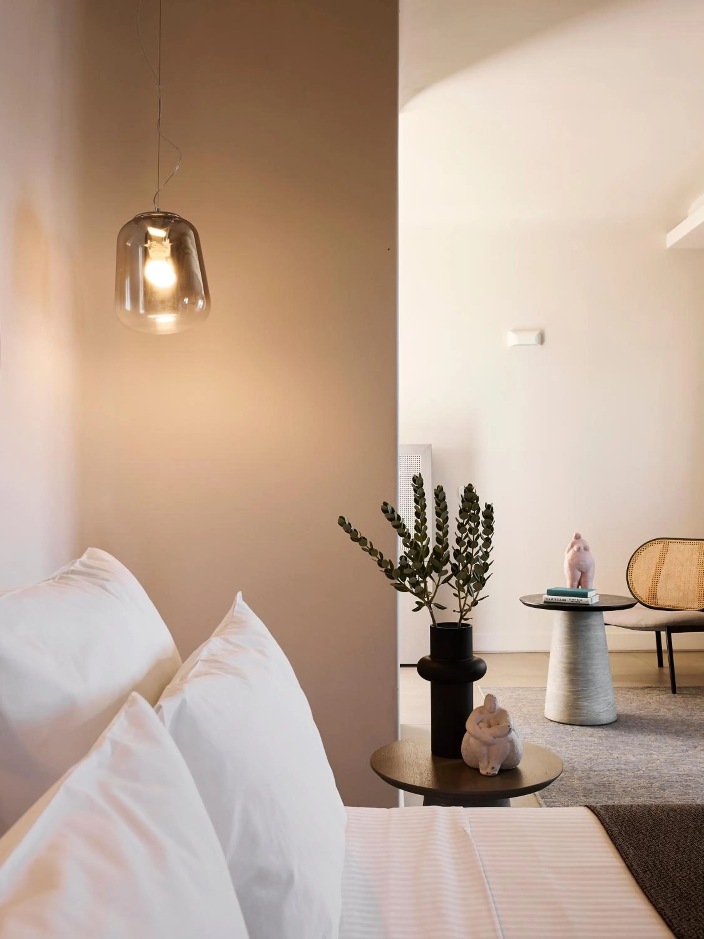 Bed in Amazon Mykonos Suites & Spa