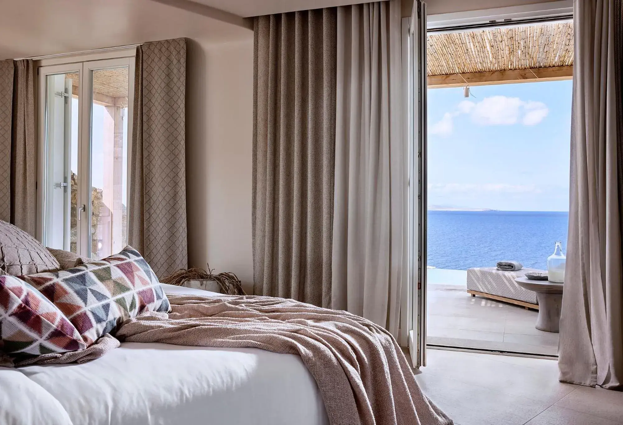 Bed in Amazon Mykonos Suites & Spa Bed in Amazon Mykonos Suites & Spa