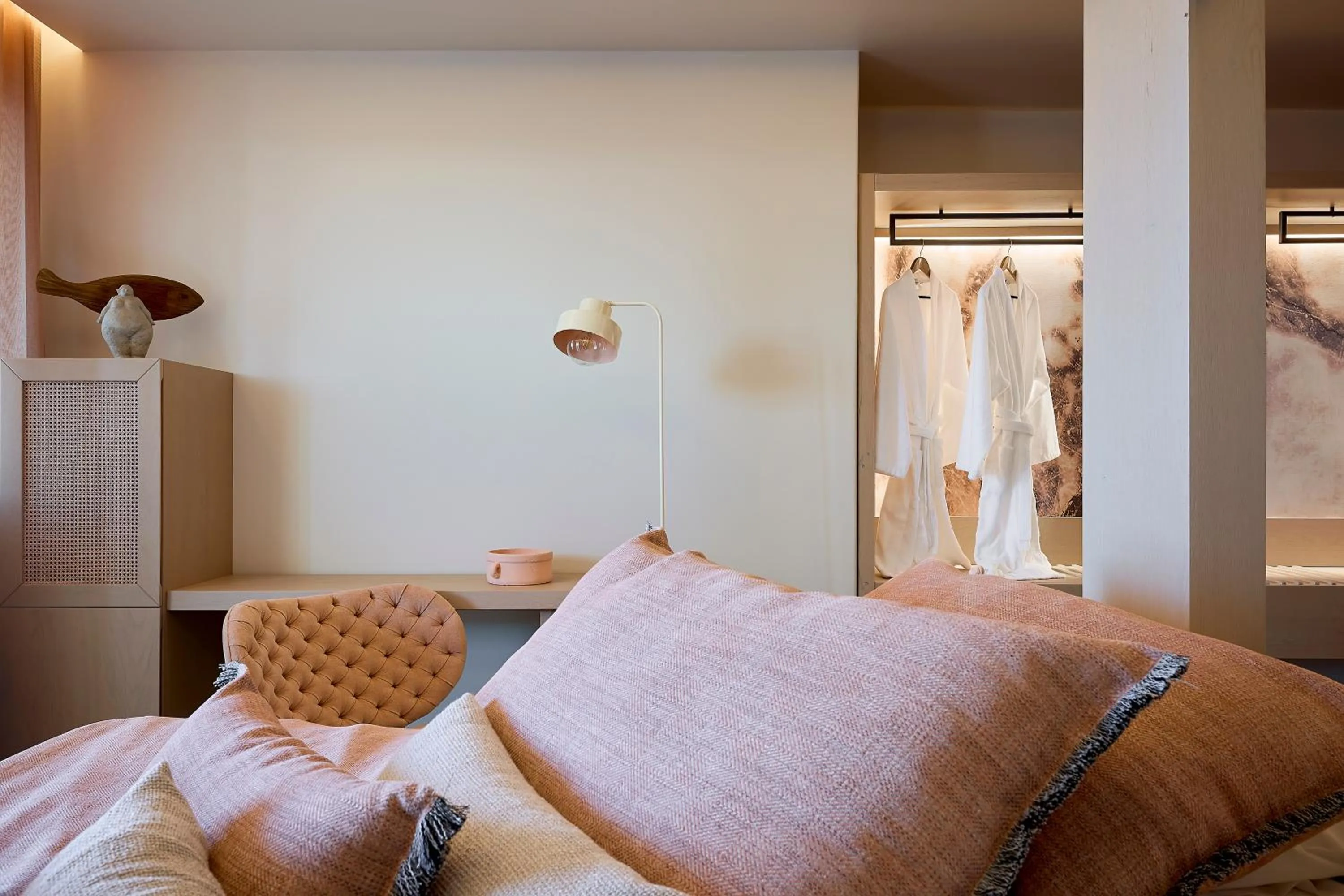 Bed in Amazon Mykonos Suites & Spa