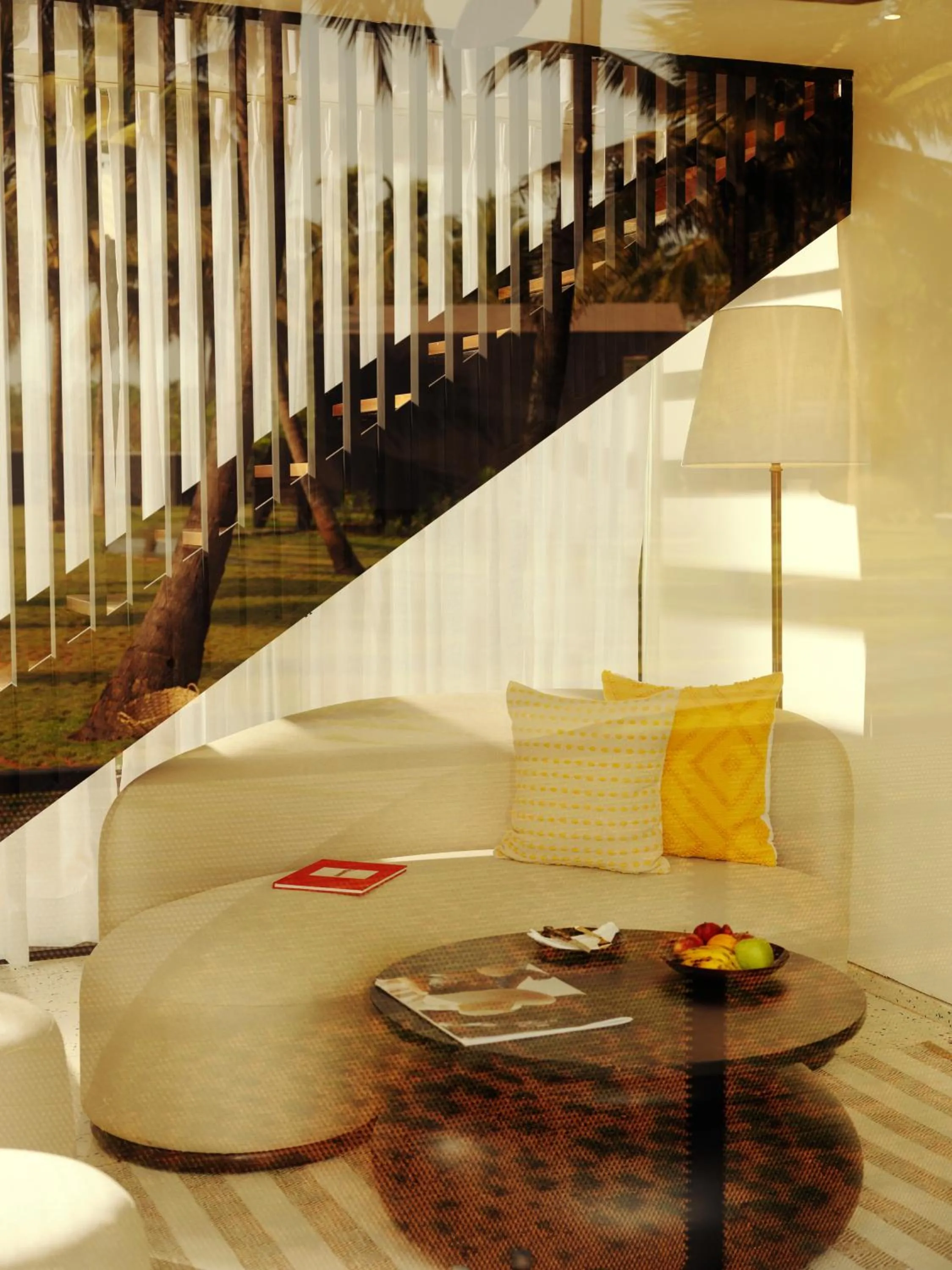 Living room in The Postcard on the Arabian Sea, Maravanthe Beach