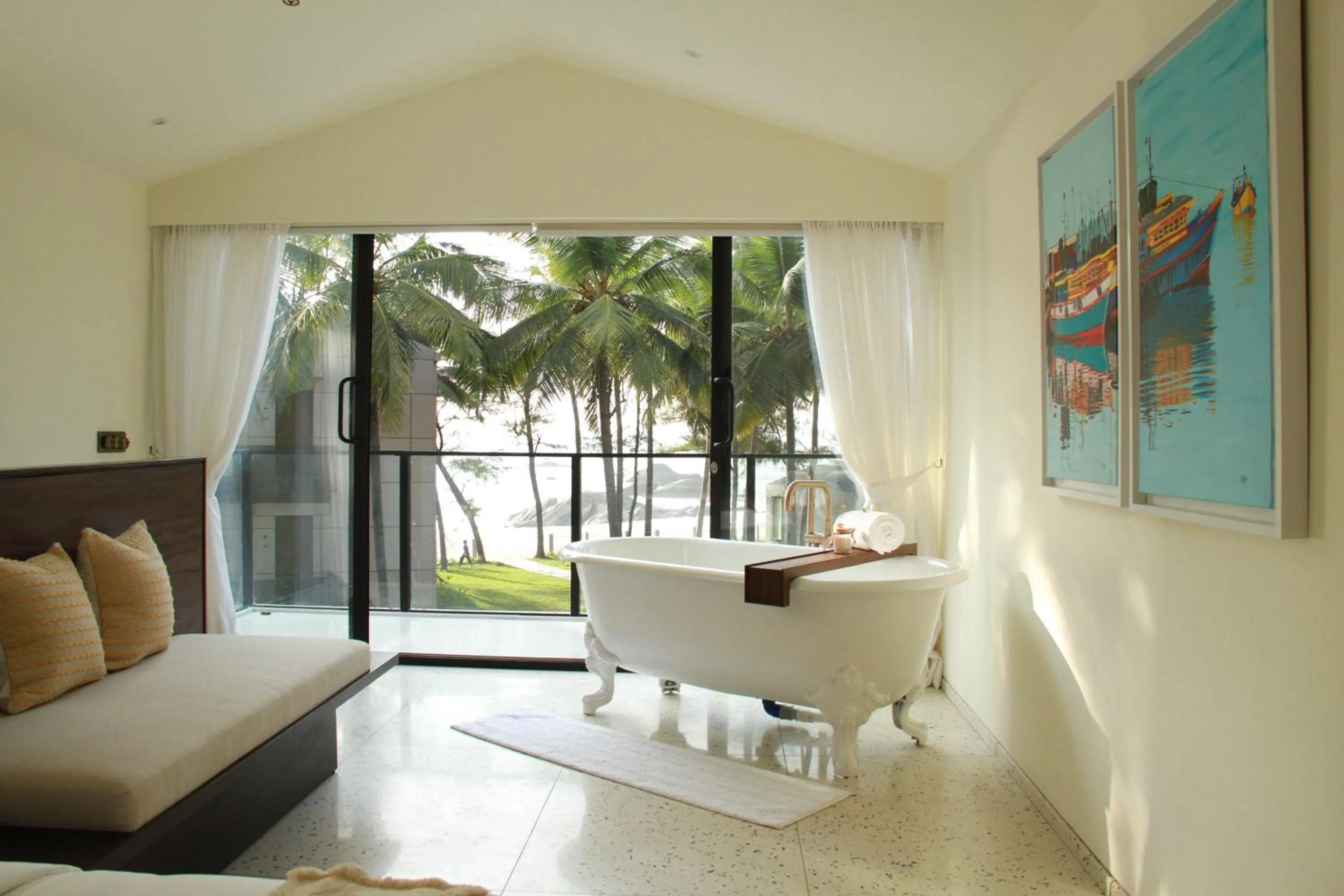 Seating area in The Postcard on the Arabian Sea, Maravanthe Beach