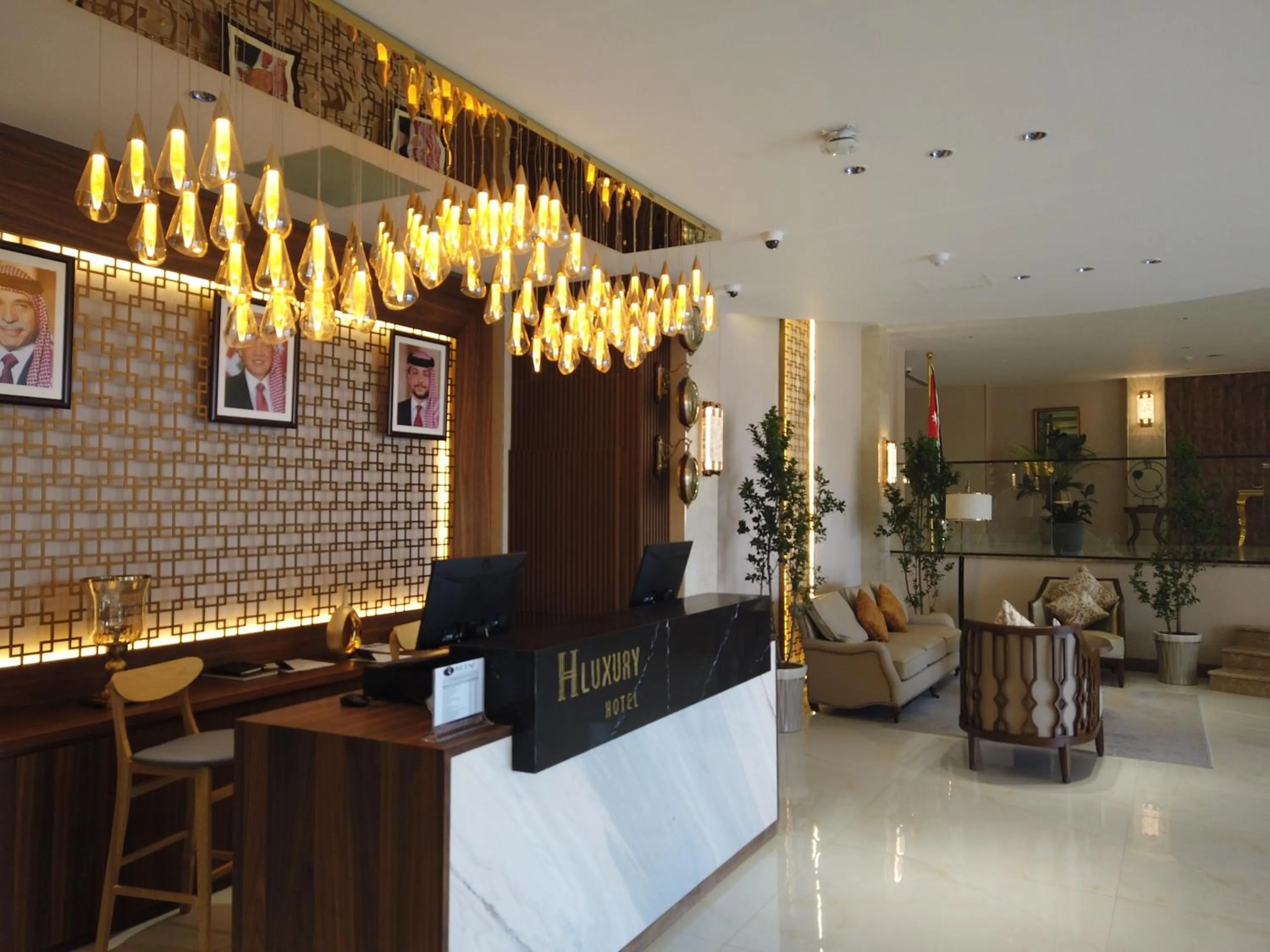 Seating area in H Luxury Hotel