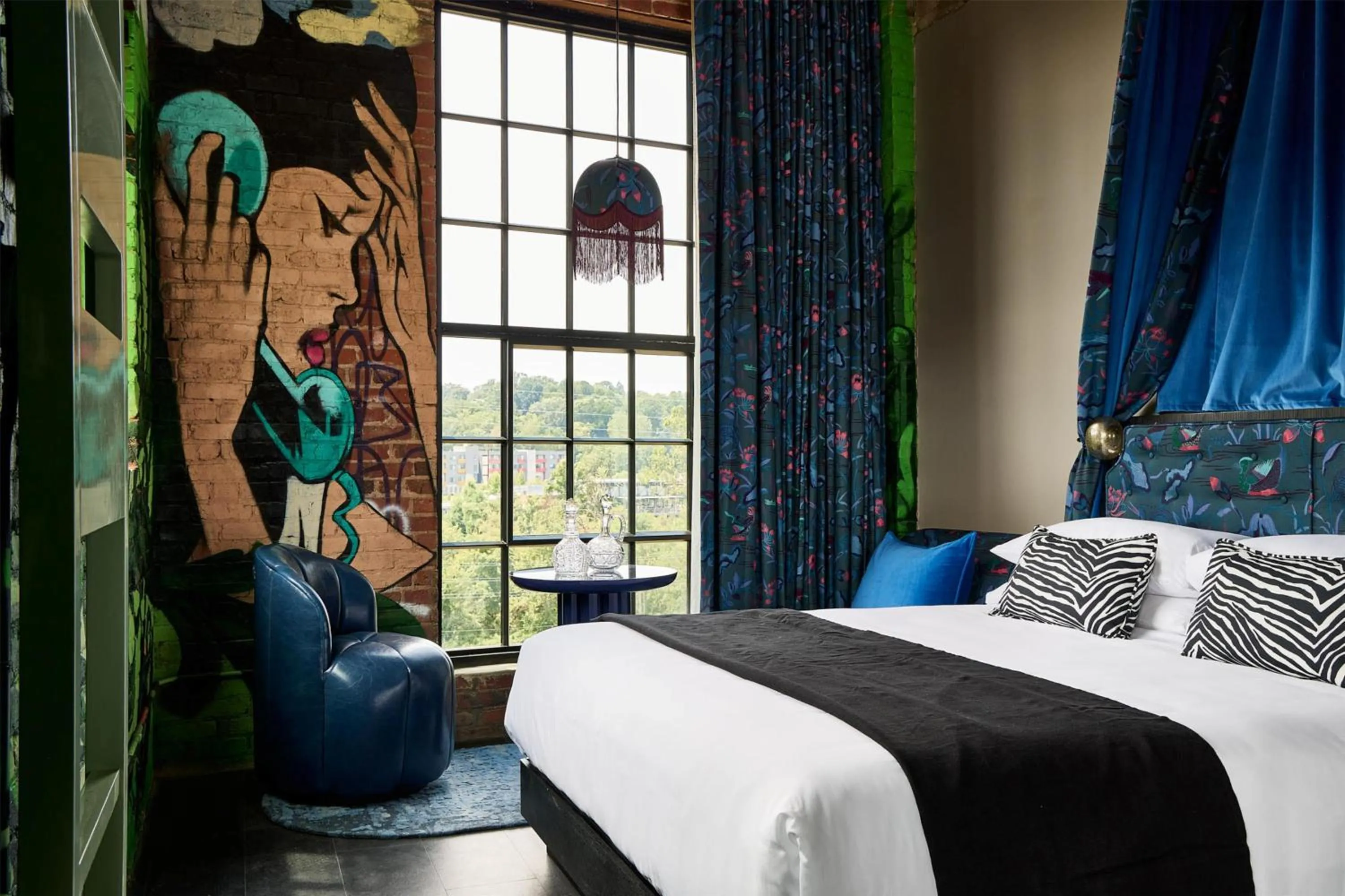 Bed in The Radical Asheville, Tapestry Collection by Hilton