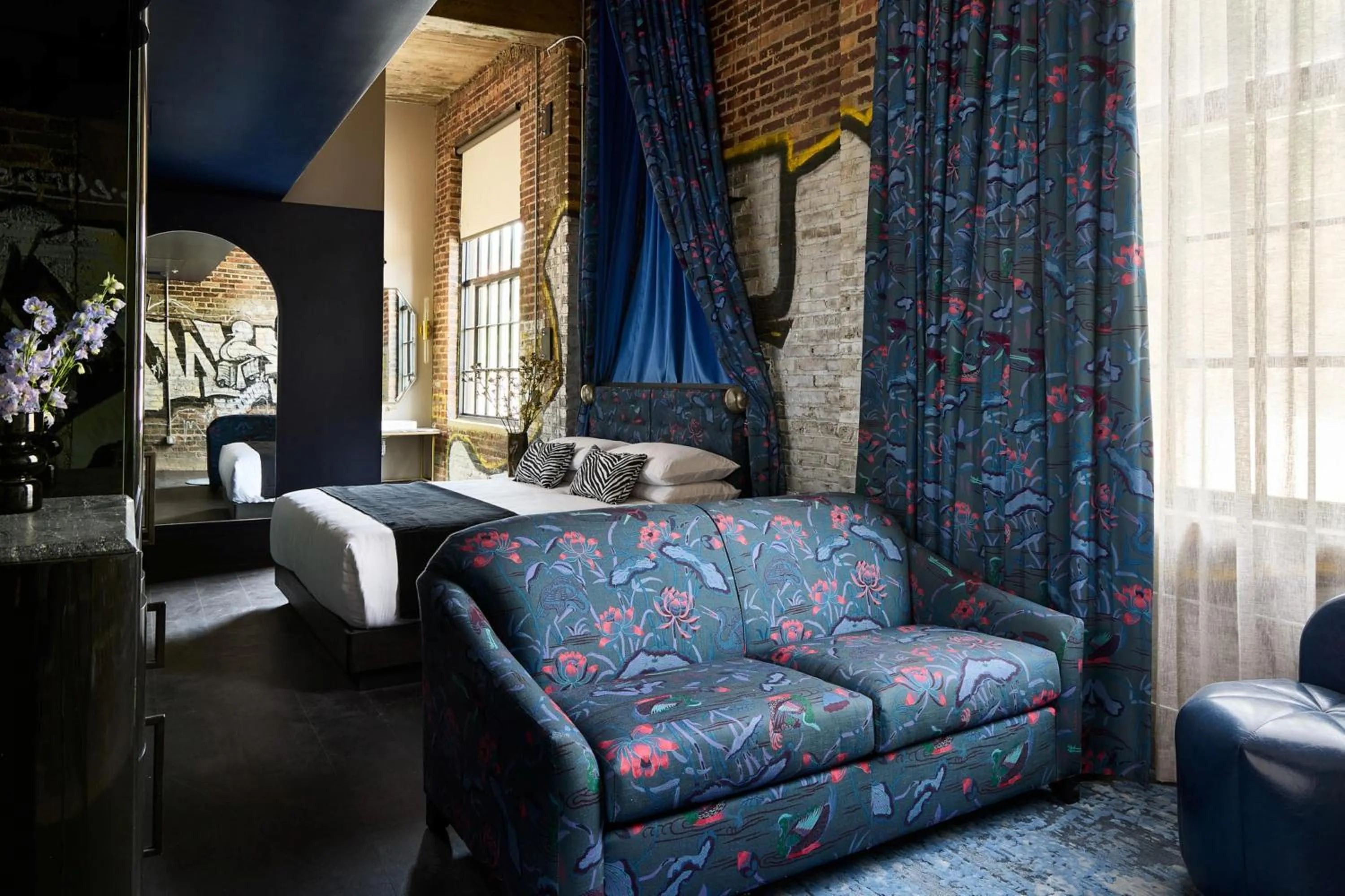 Living room in The Radical Asheville, Tapestry Collection by Hilton