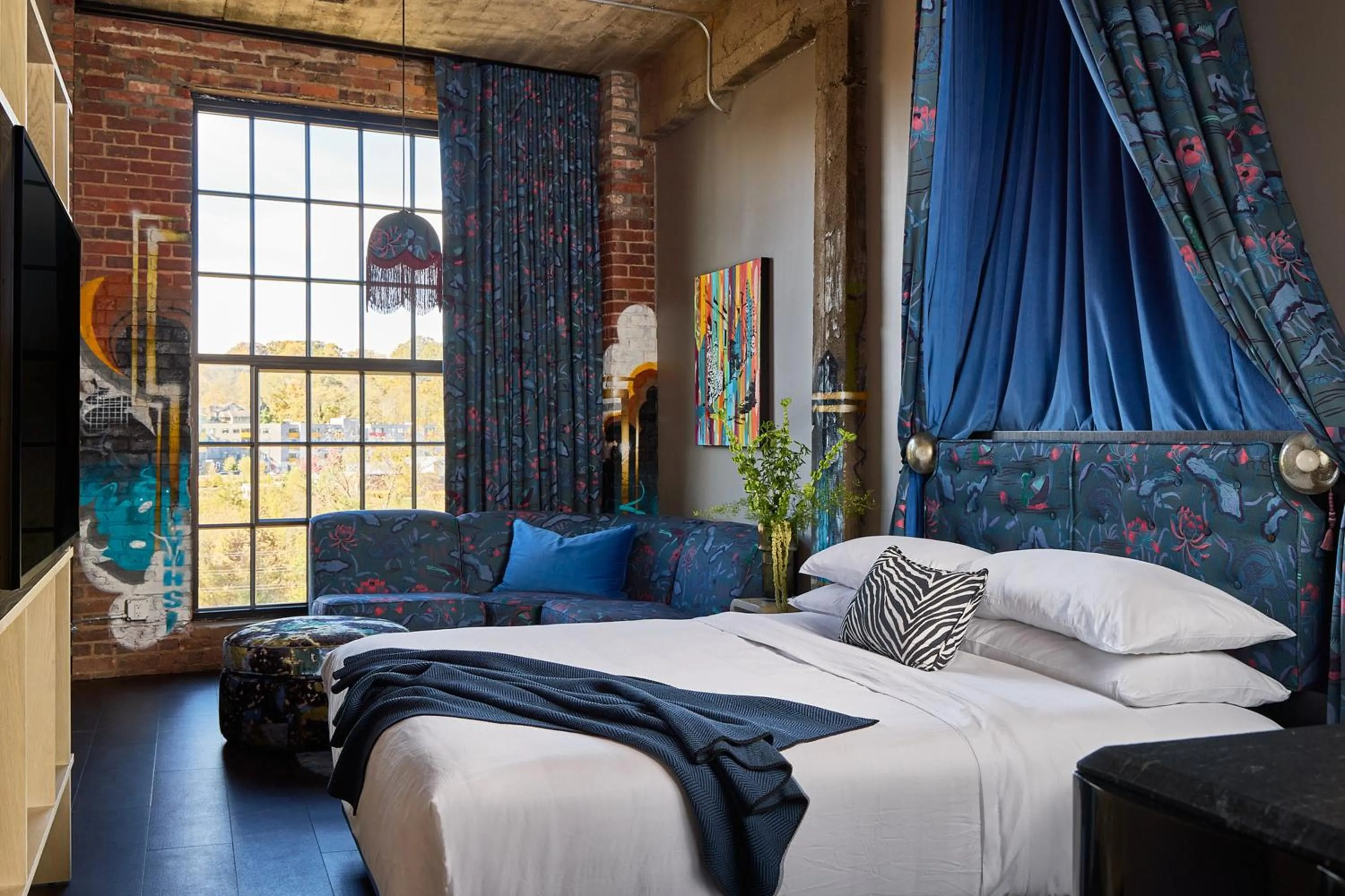 Bed in The Radical Asheville, Tapestry Collection by Hilton